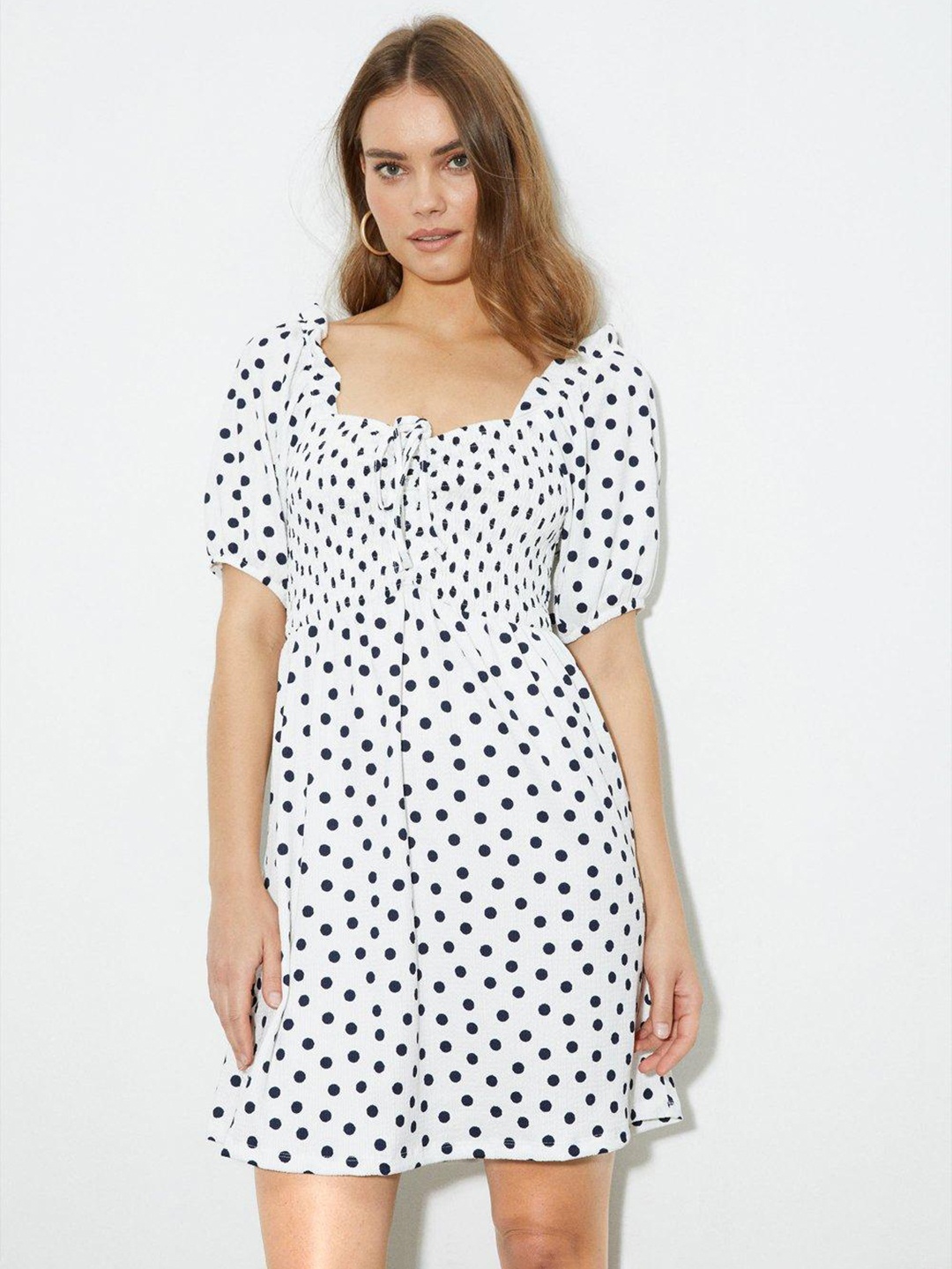 

DOROTHY PERKINS Polka Dots Print A-Line Dress, White