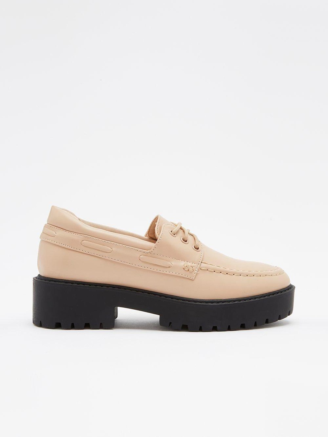 

DOROTHY PERKINS Women Chunky Lace Up Boat Shoes, Peach