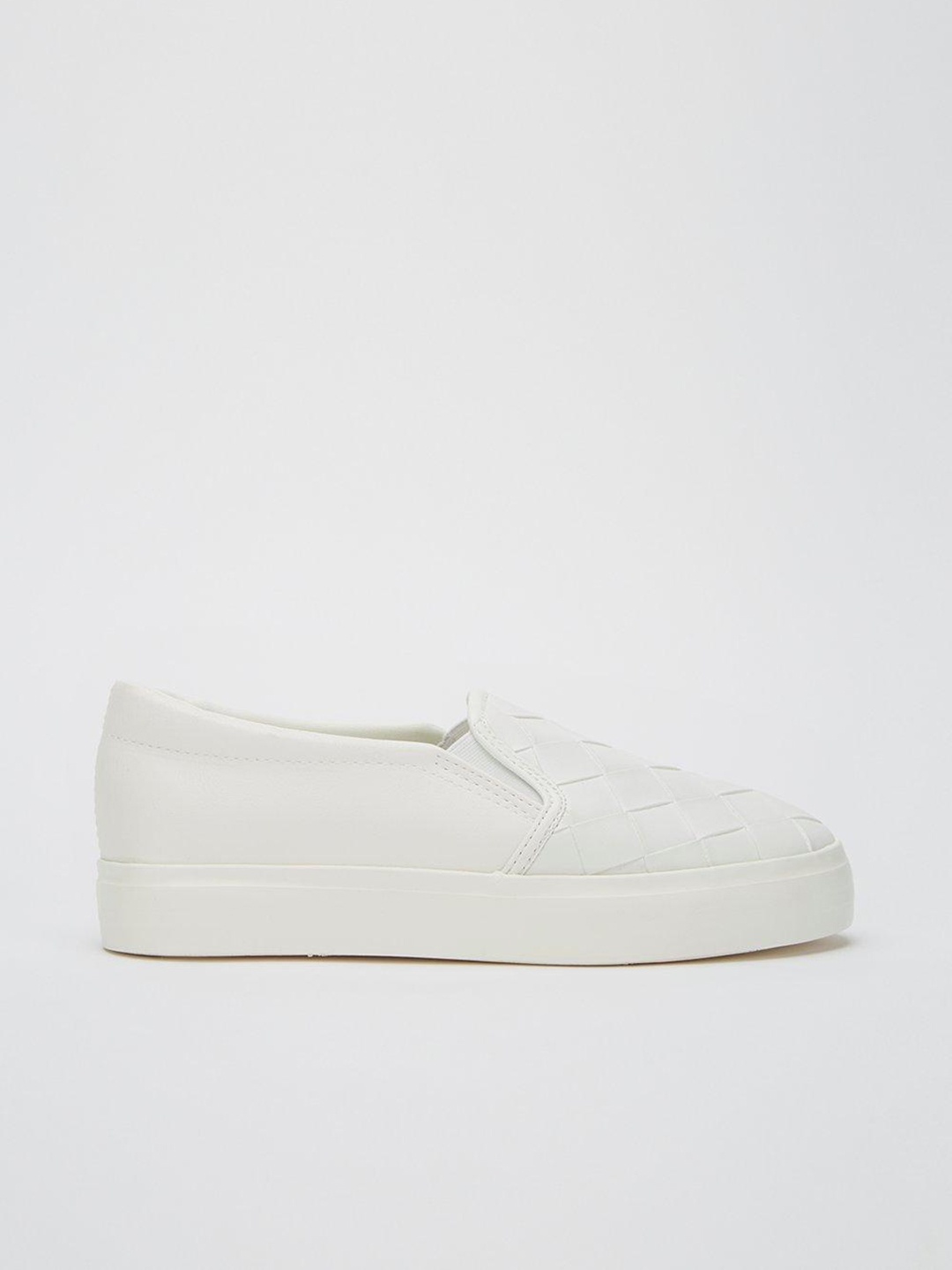 

DOROTHY PERKINS Women Woven Textured Slip-On Sneakers, White