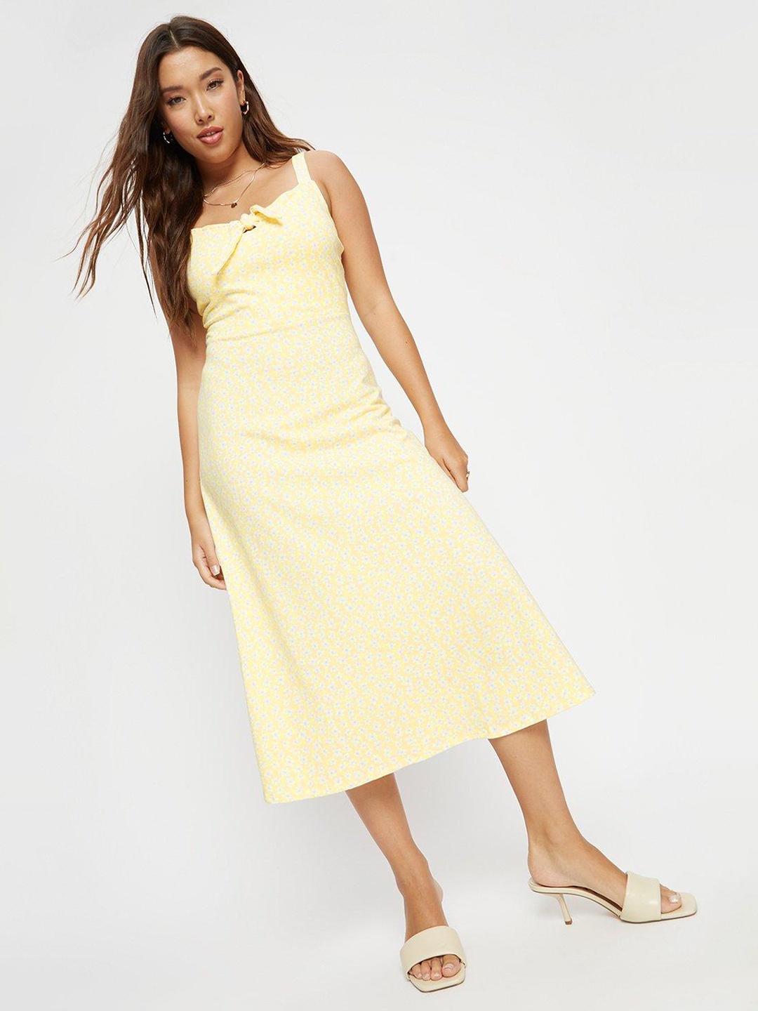 

DOROTHY PERKINS Floral A-Line Midi Dress, Yellow