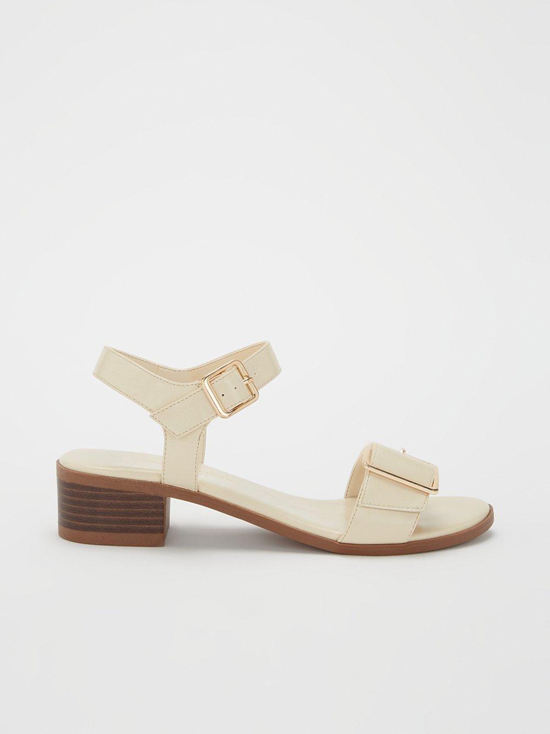 

DOROTHY PERKINS Block Heels with Buckle Detail, Off white