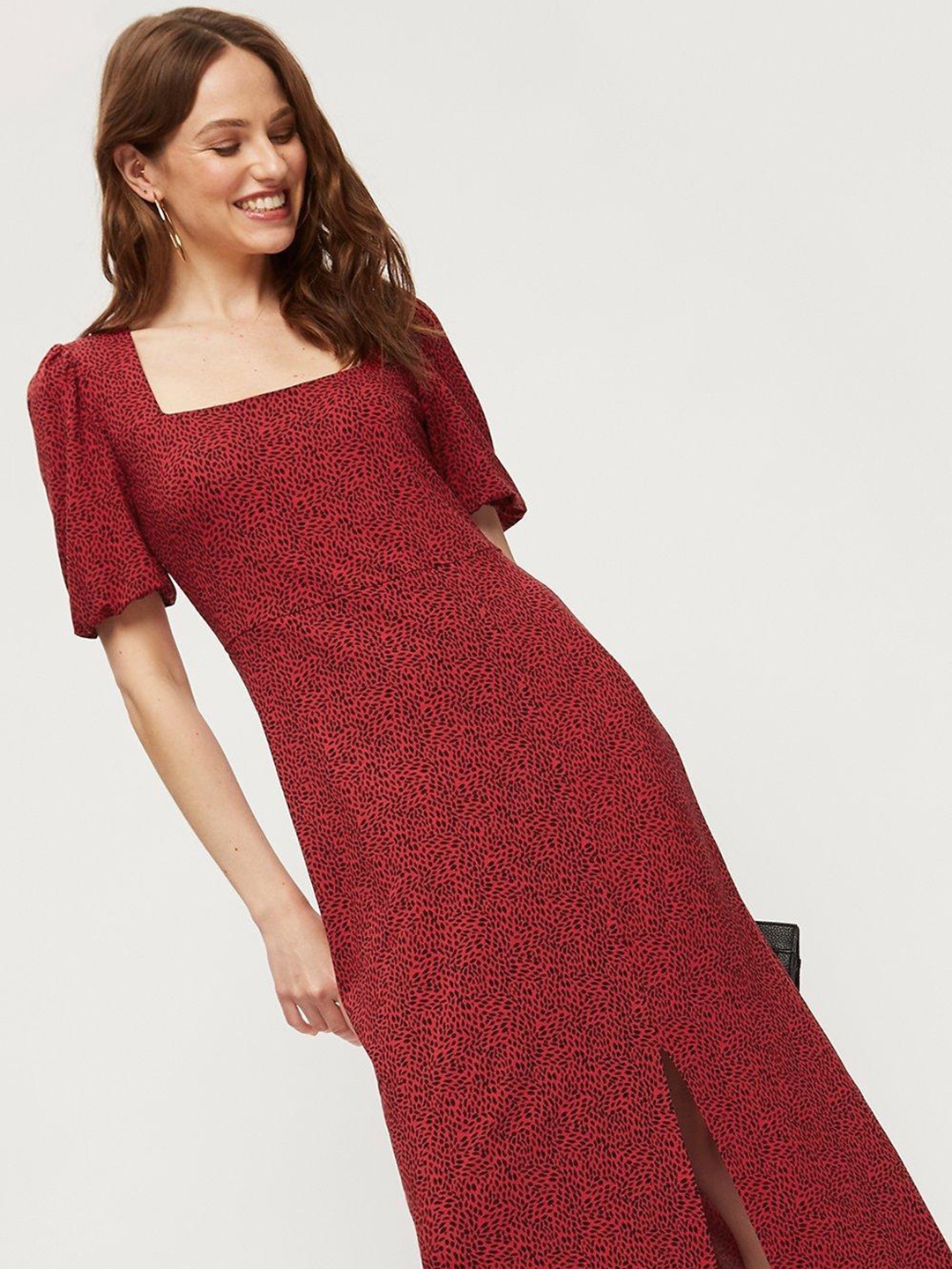 

DOROTHY PERKINS A-Line Front Slit Midi Dress, Red