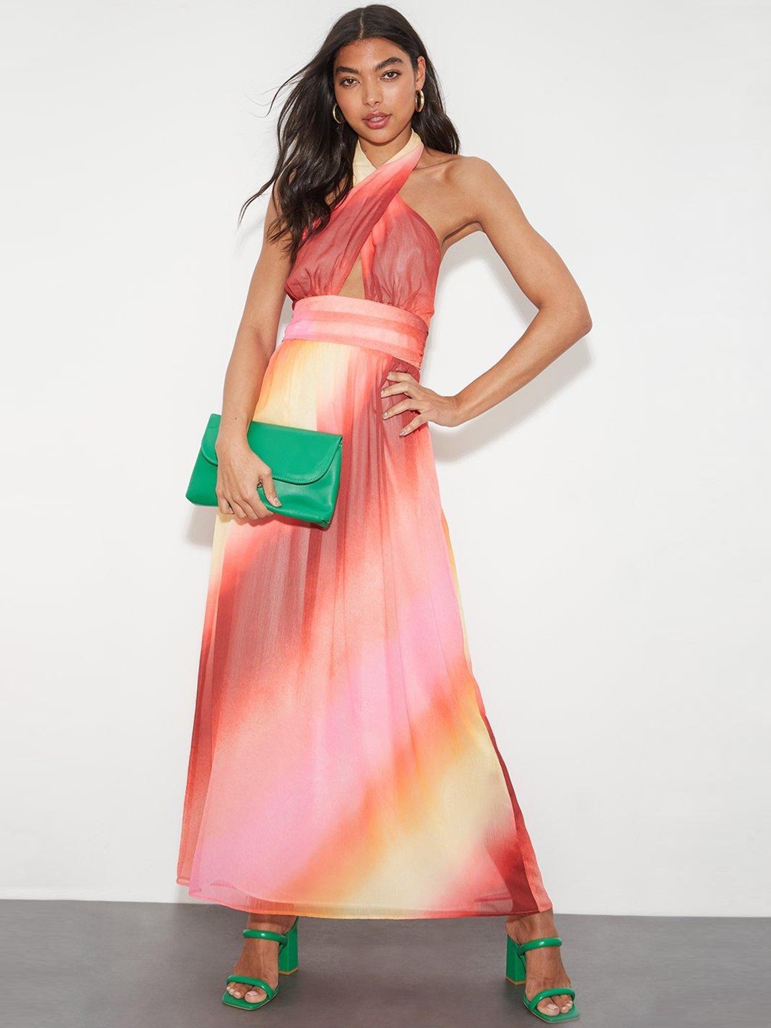 

DOROTHY PERKINS Ombre Halter Neck Maxi Dress, Pink
