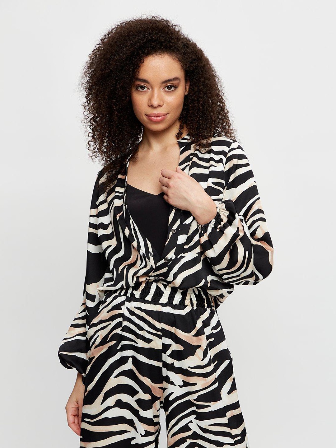 

DOROTHY PERKINS Women Animal Print Satin Casual Shirt, Black