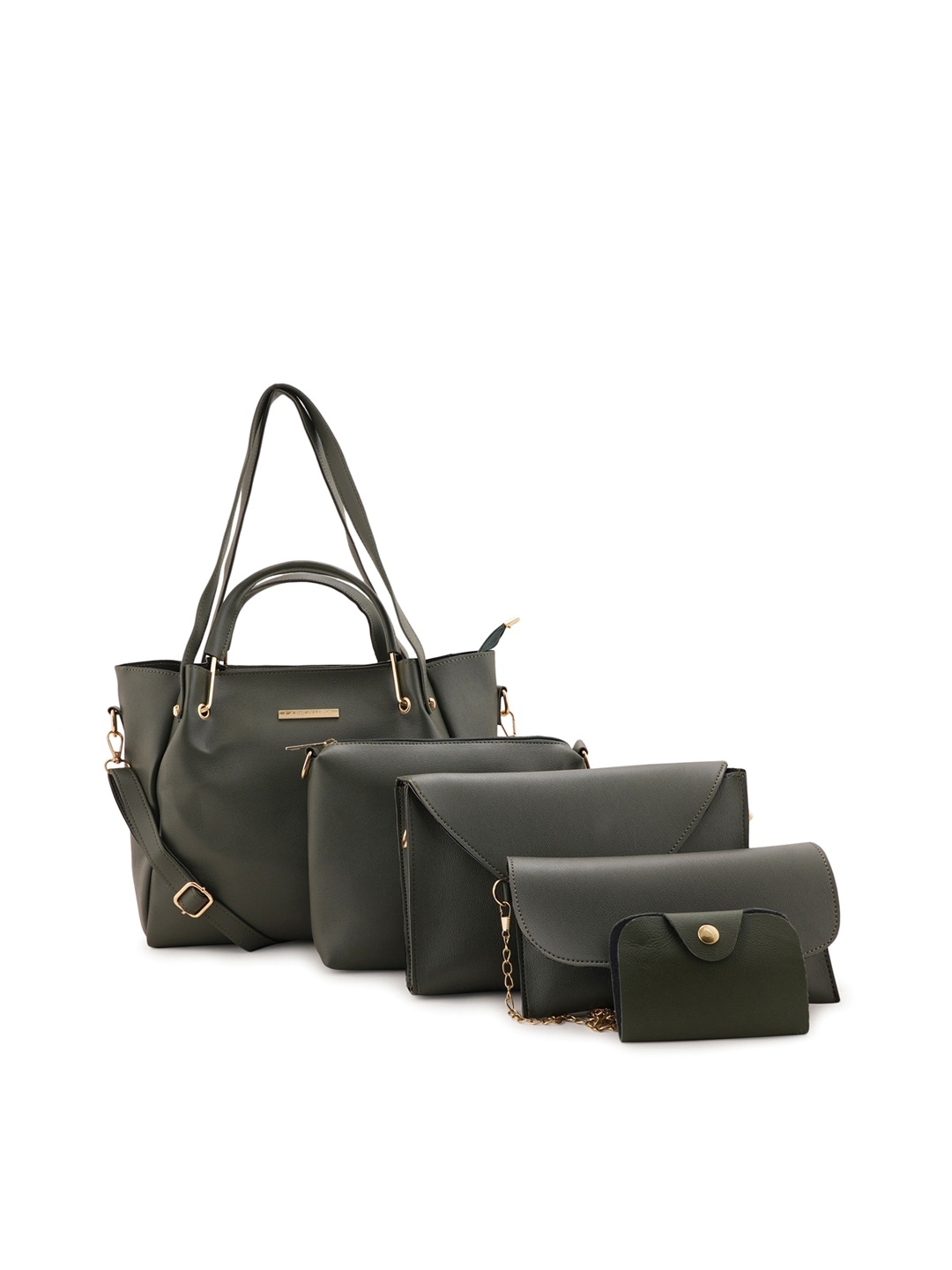 

Lapis O Lupo Set of 5 Structured Handheld Bag, Green