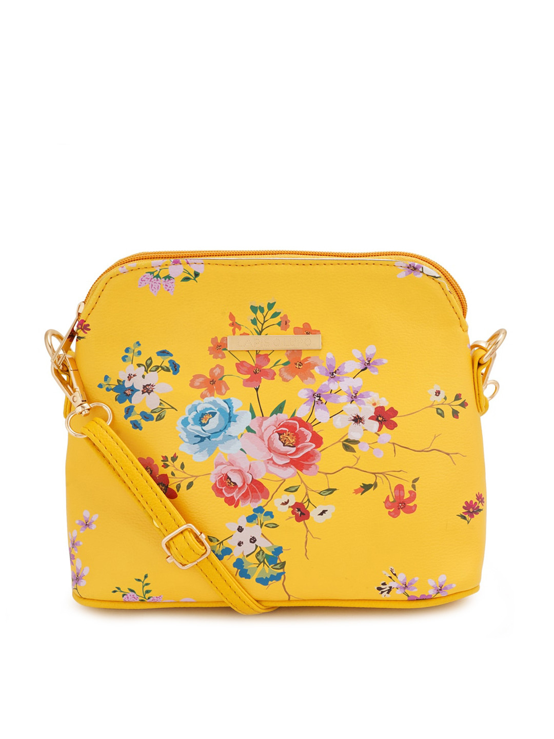 

Lapis O Lupo Floral Printed Structured Sling Bag, Yellow