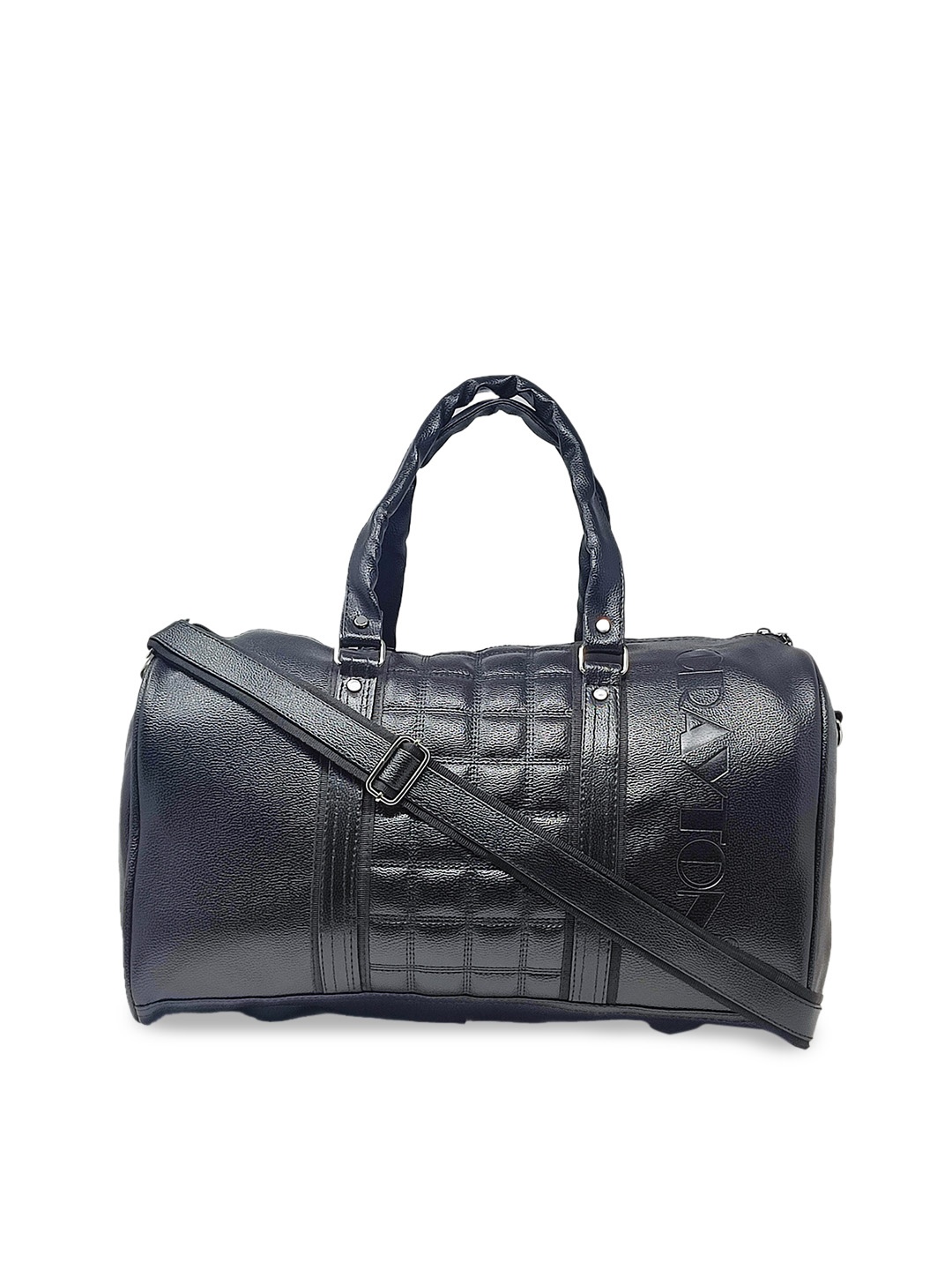 

CRAYTON Textured Leather Duffel Bag, Black