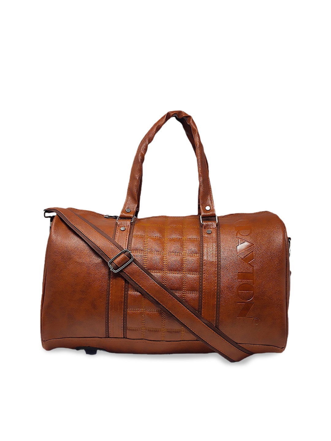 

CRAYTON Textured Leather Duffel Bag, Tan