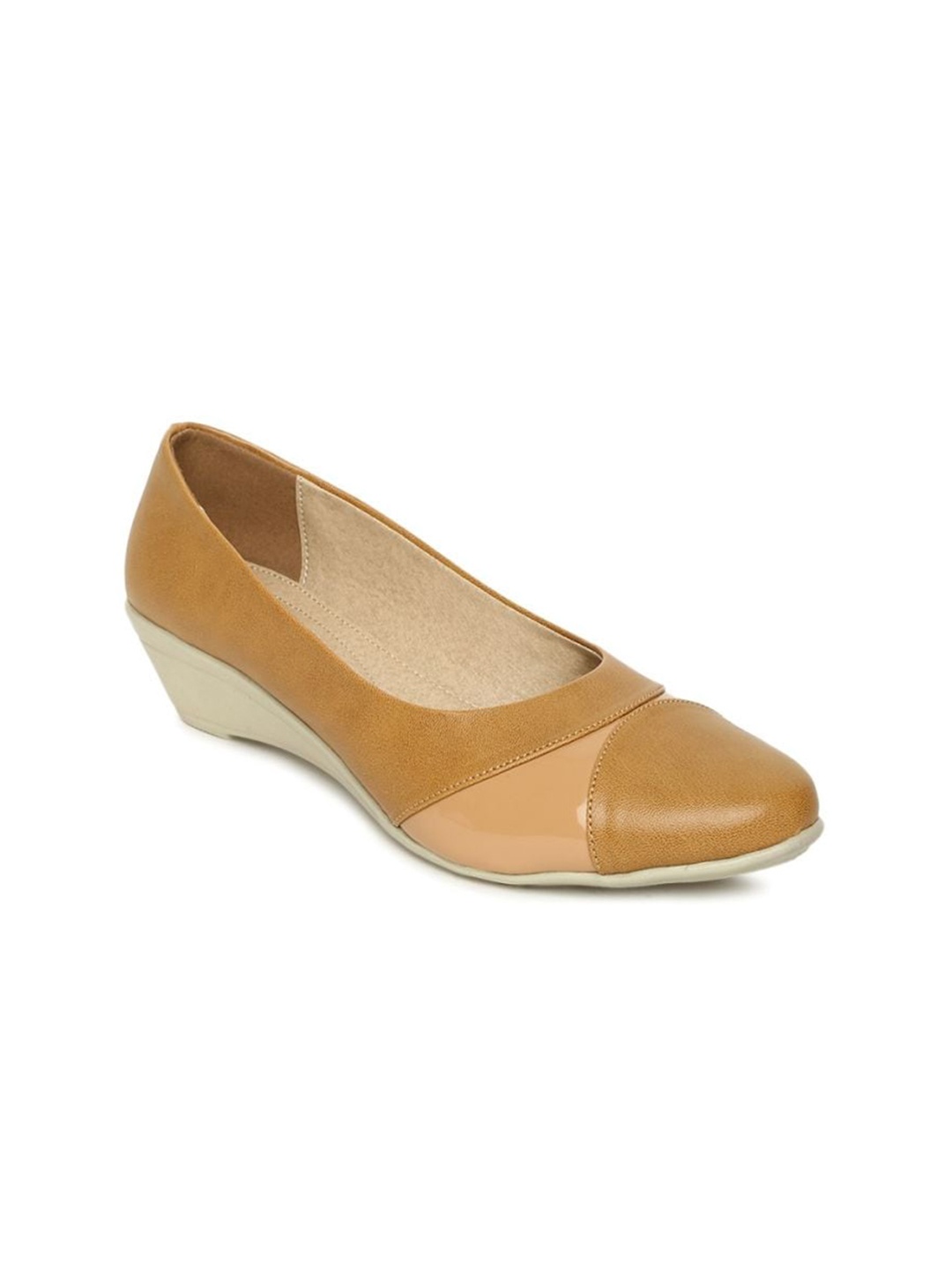 

ESTATOS Women Colourblocked Ballerinas, Brown