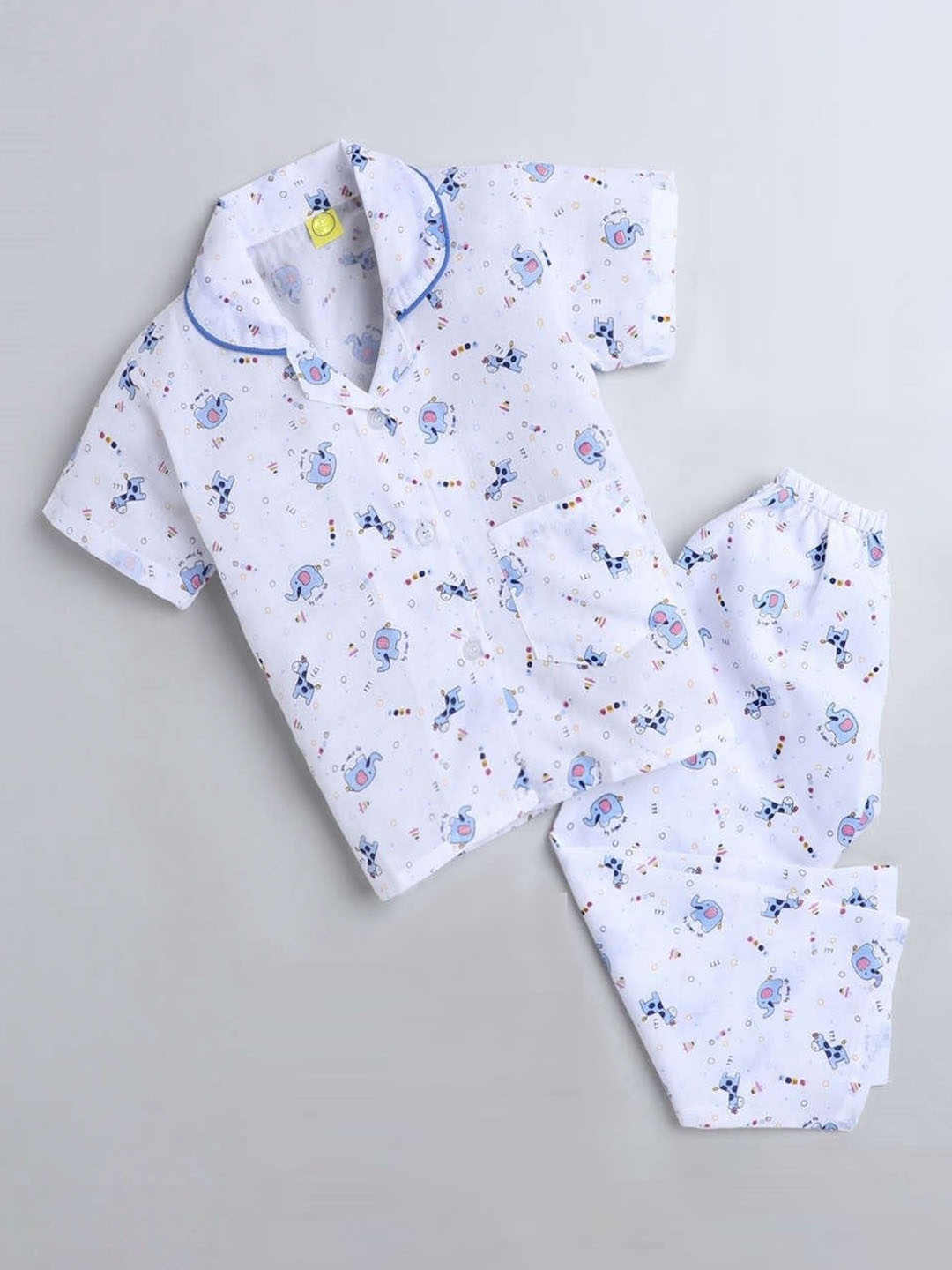 

The Magic Wand Kids Printed Night suit, White