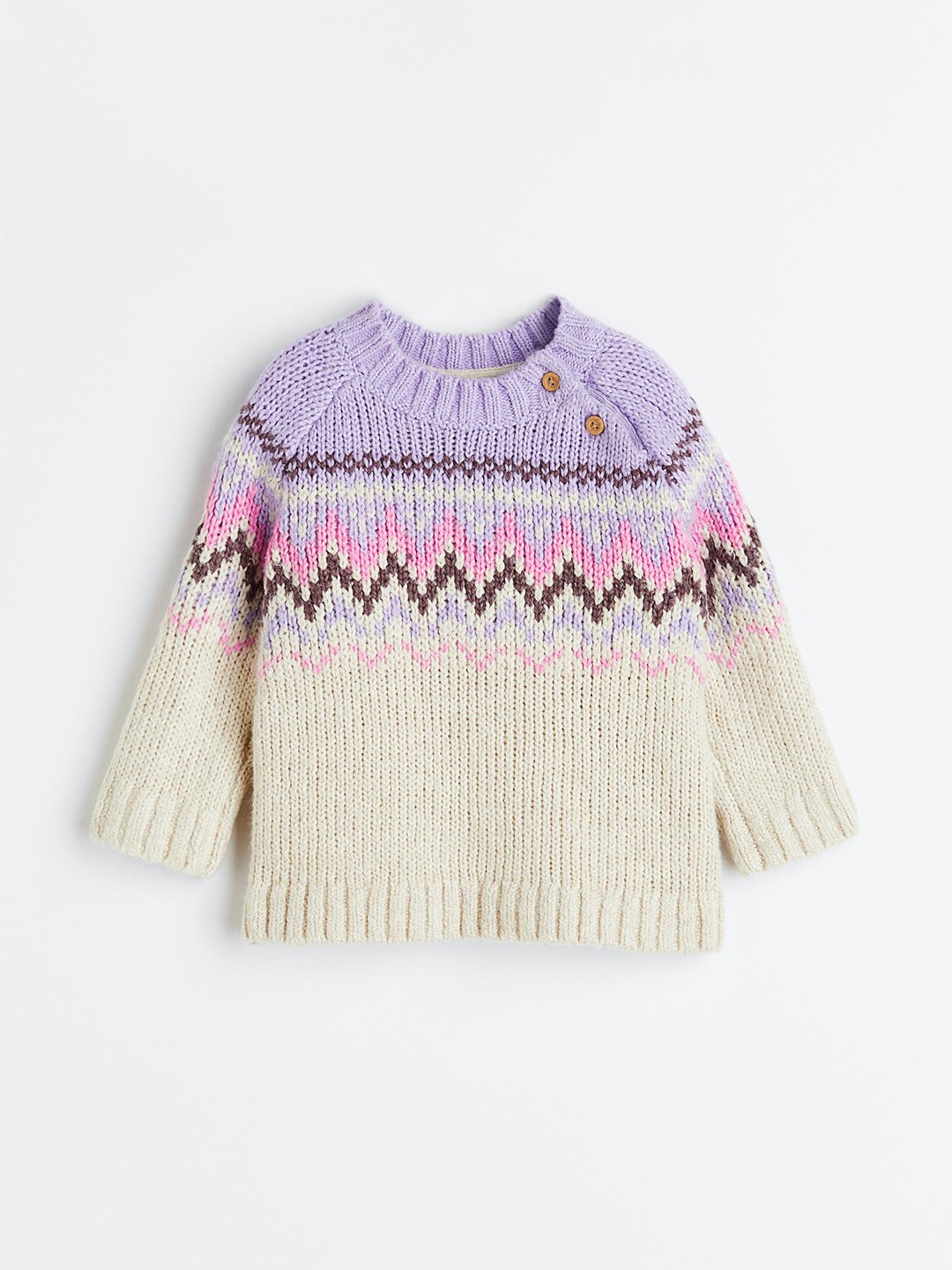 

H&M Girls Knitted Turtle Neck Jumper, Beige