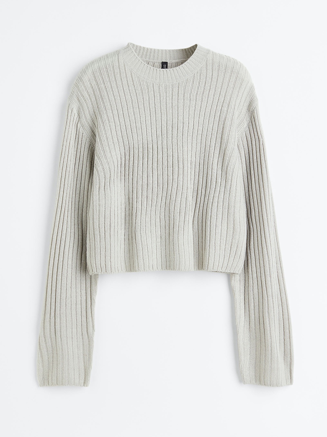 

H&M Women Grey Ribbed Acrylic Pullover