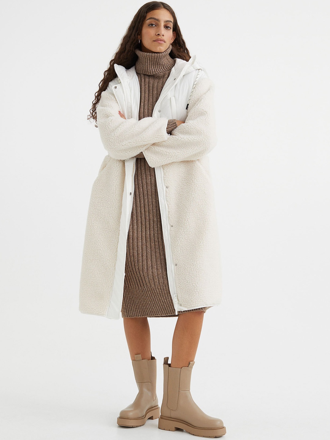 

H&M Women Hooded Coat, White