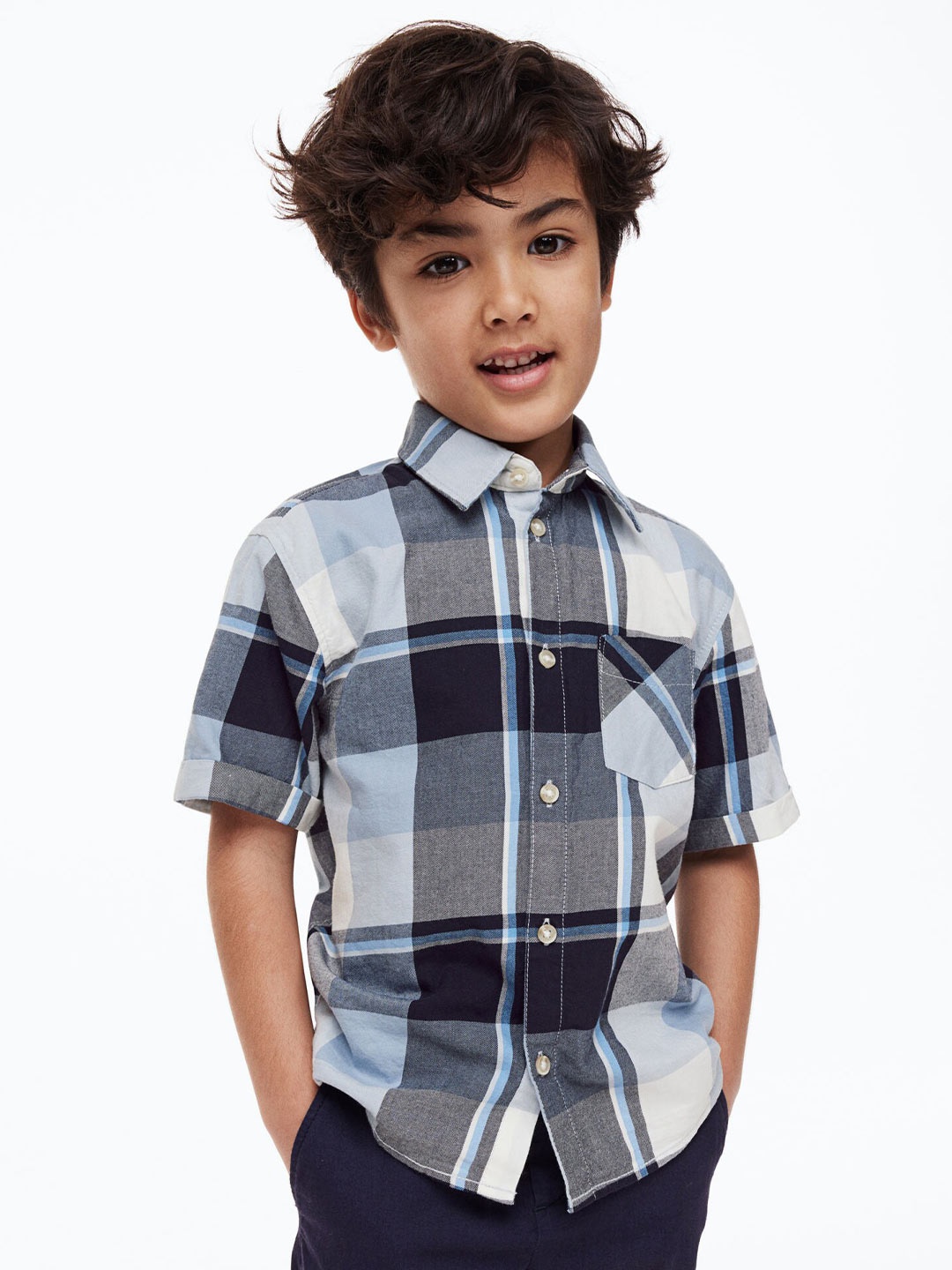 

H&M Boys Cotton Shirt, Blue