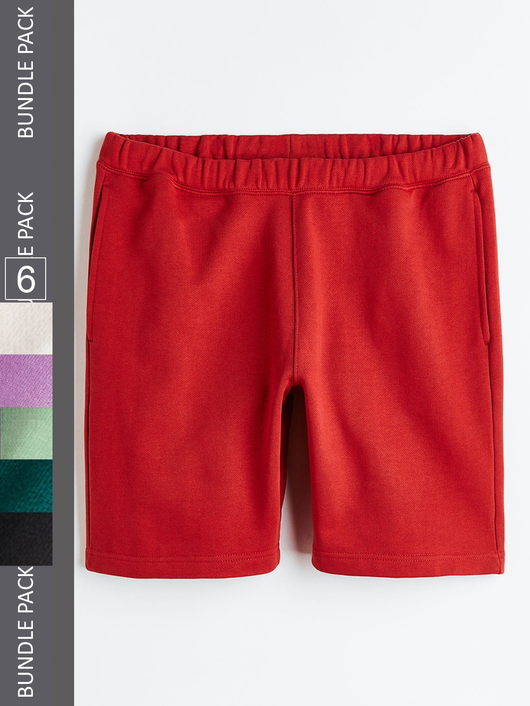 

H&M Men Relaxed Fit Cotton Jogger Shorts, Red