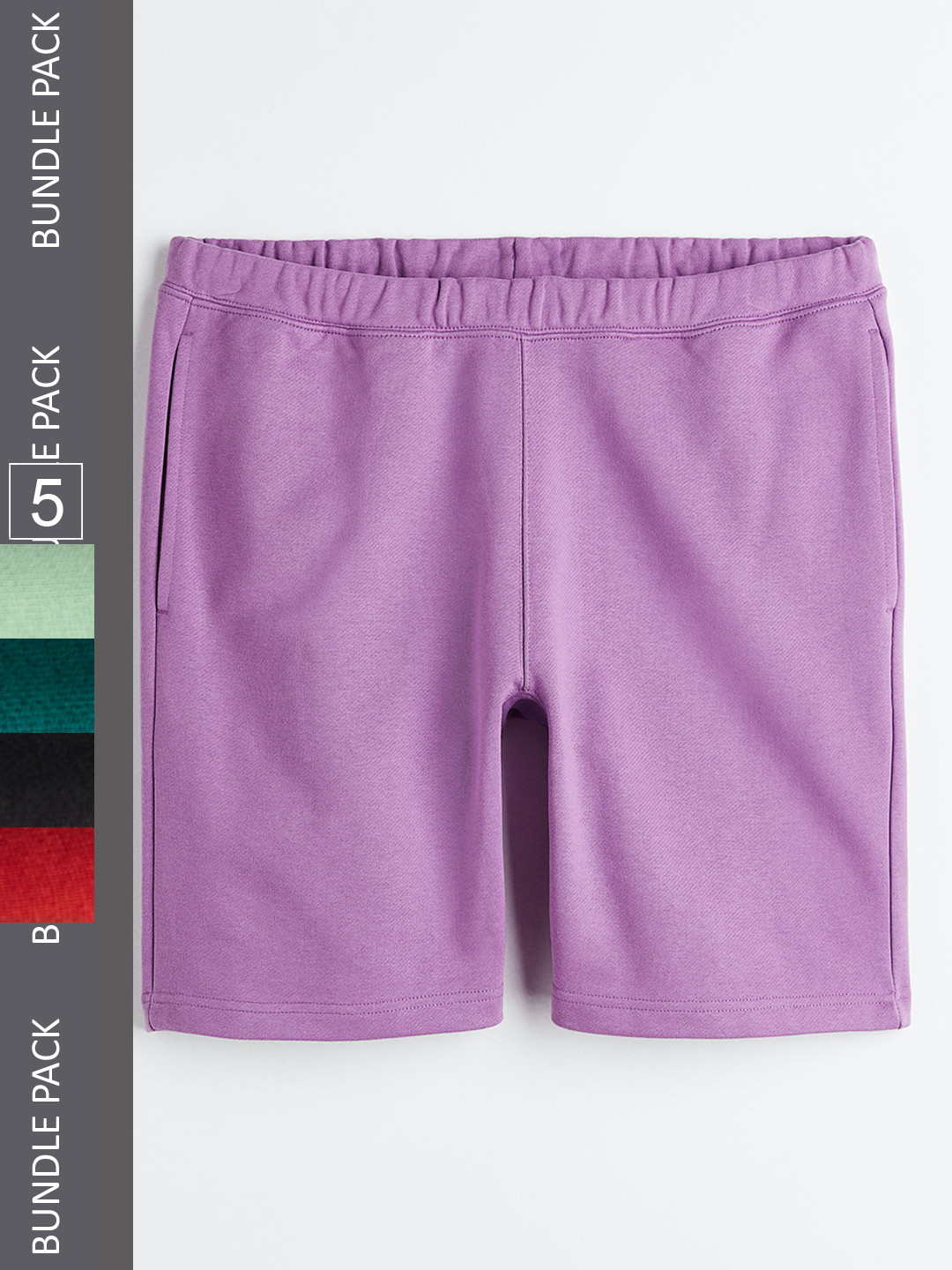 

H&M Men Relaxed Fit Pure Cotton Jogger Shorts, Purple