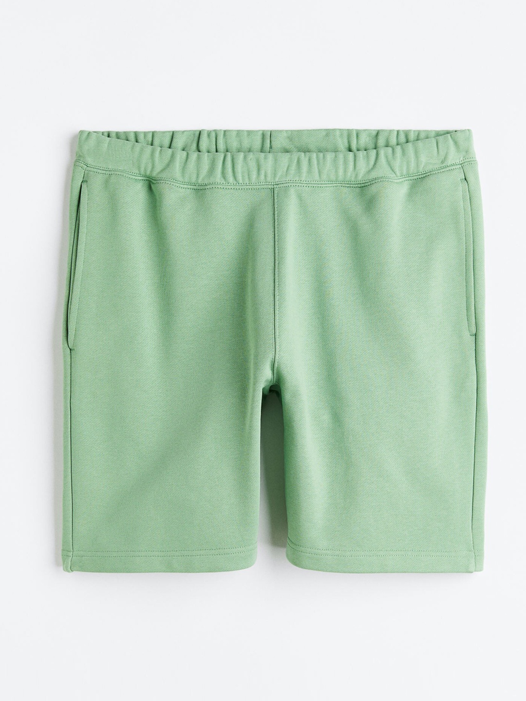 

H&M Men Relaxed Fit Pure Cotton Jogger Shorts, Green