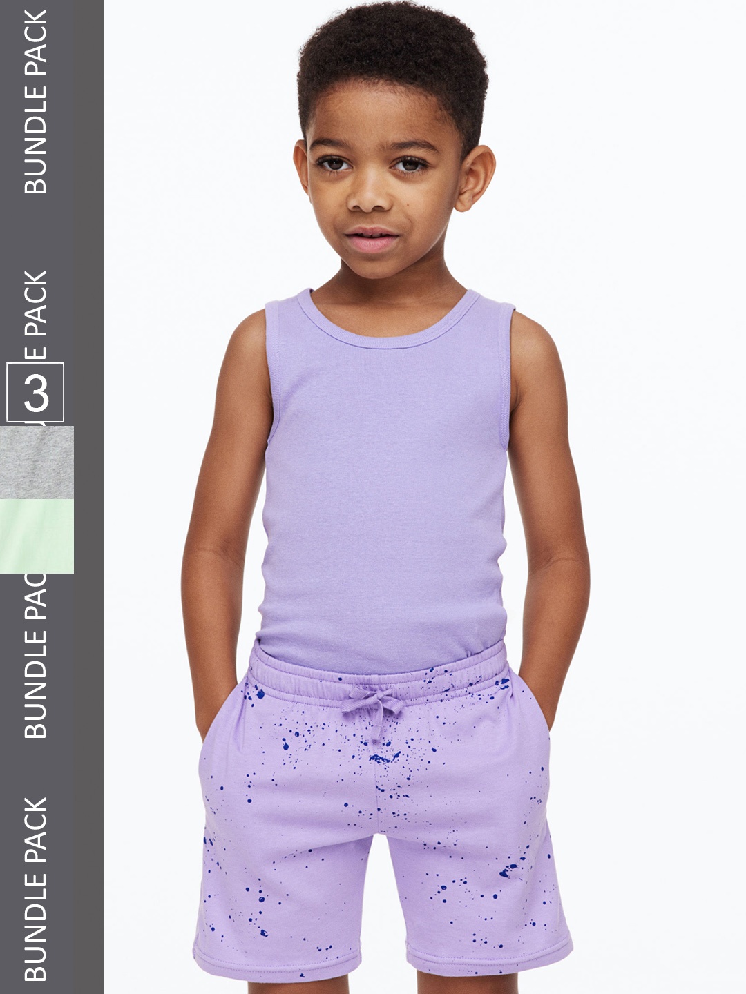 

H&M Boys 3-Pack Cotton Shorts, Green