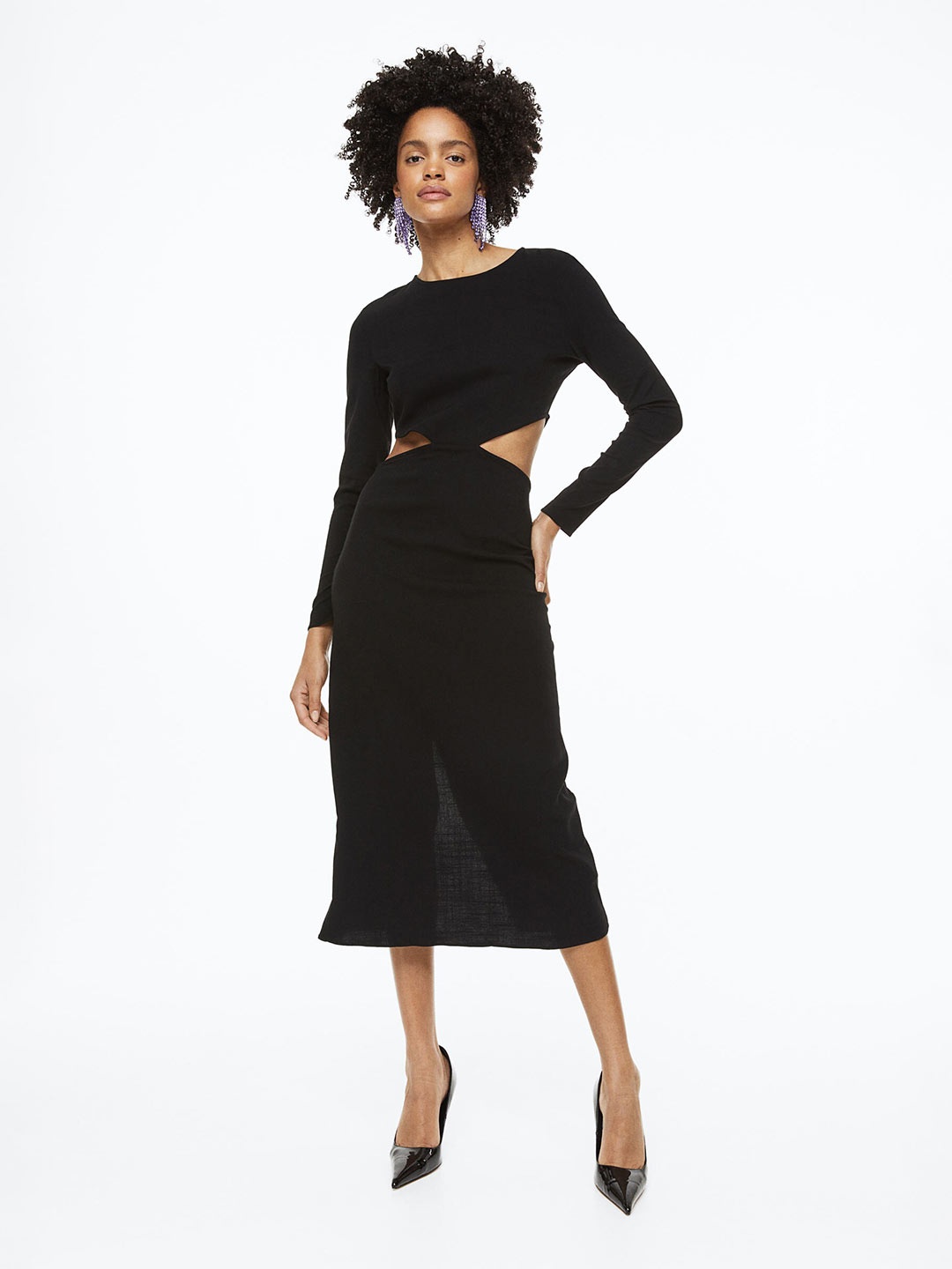 

H&M Women Cut-Out Bodycon Dress, Black