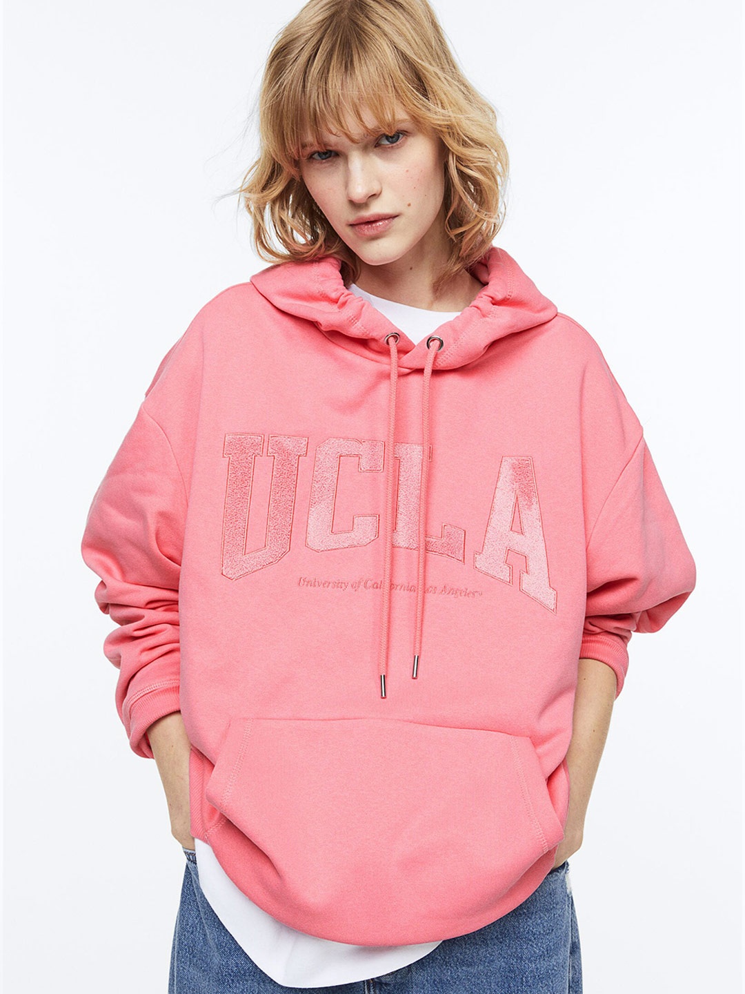 

H&M Women Motif-Front Hoodie, Pink