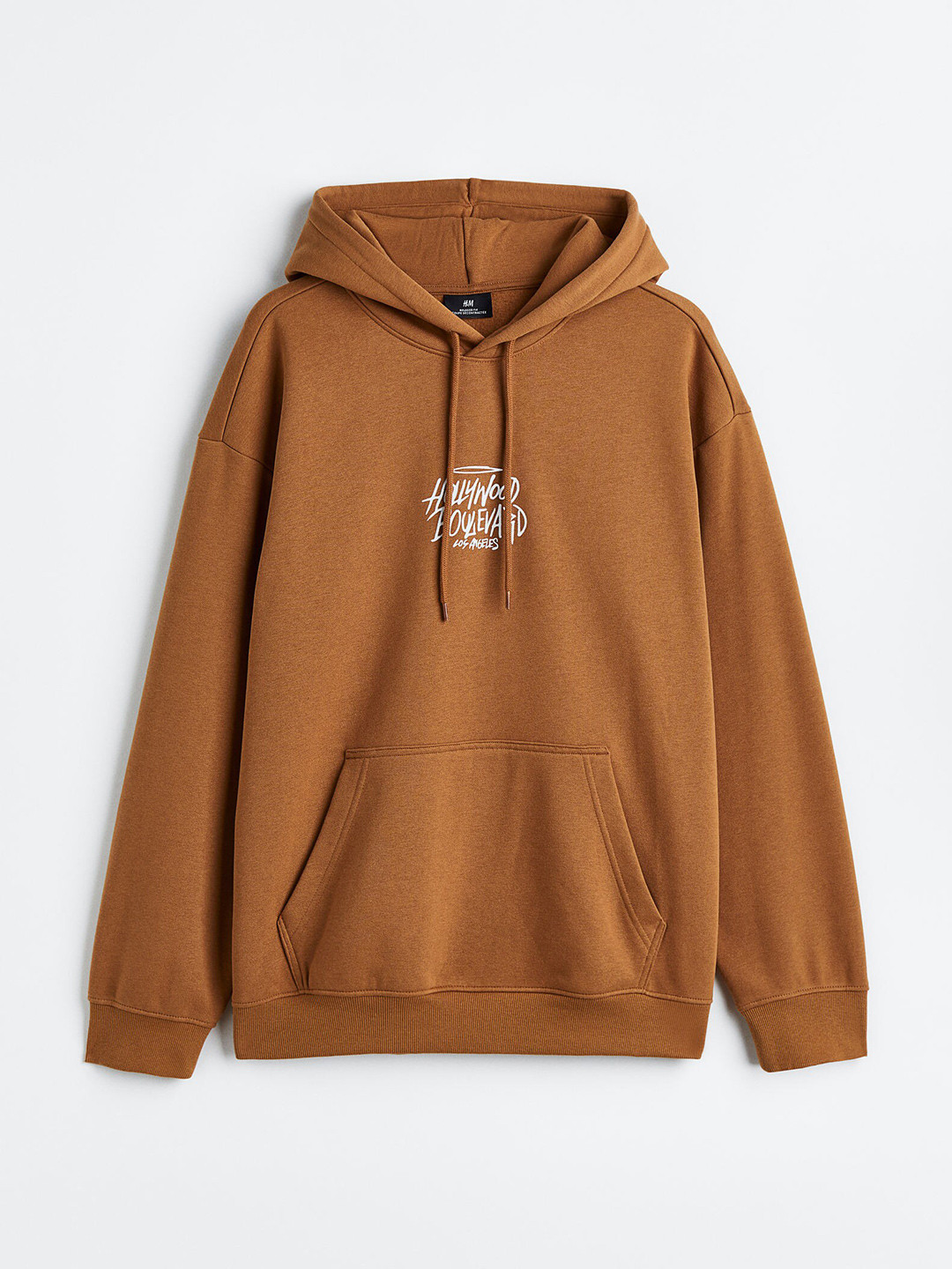 

H&M Men Printed Relaxed Fit Hoodie, Brown