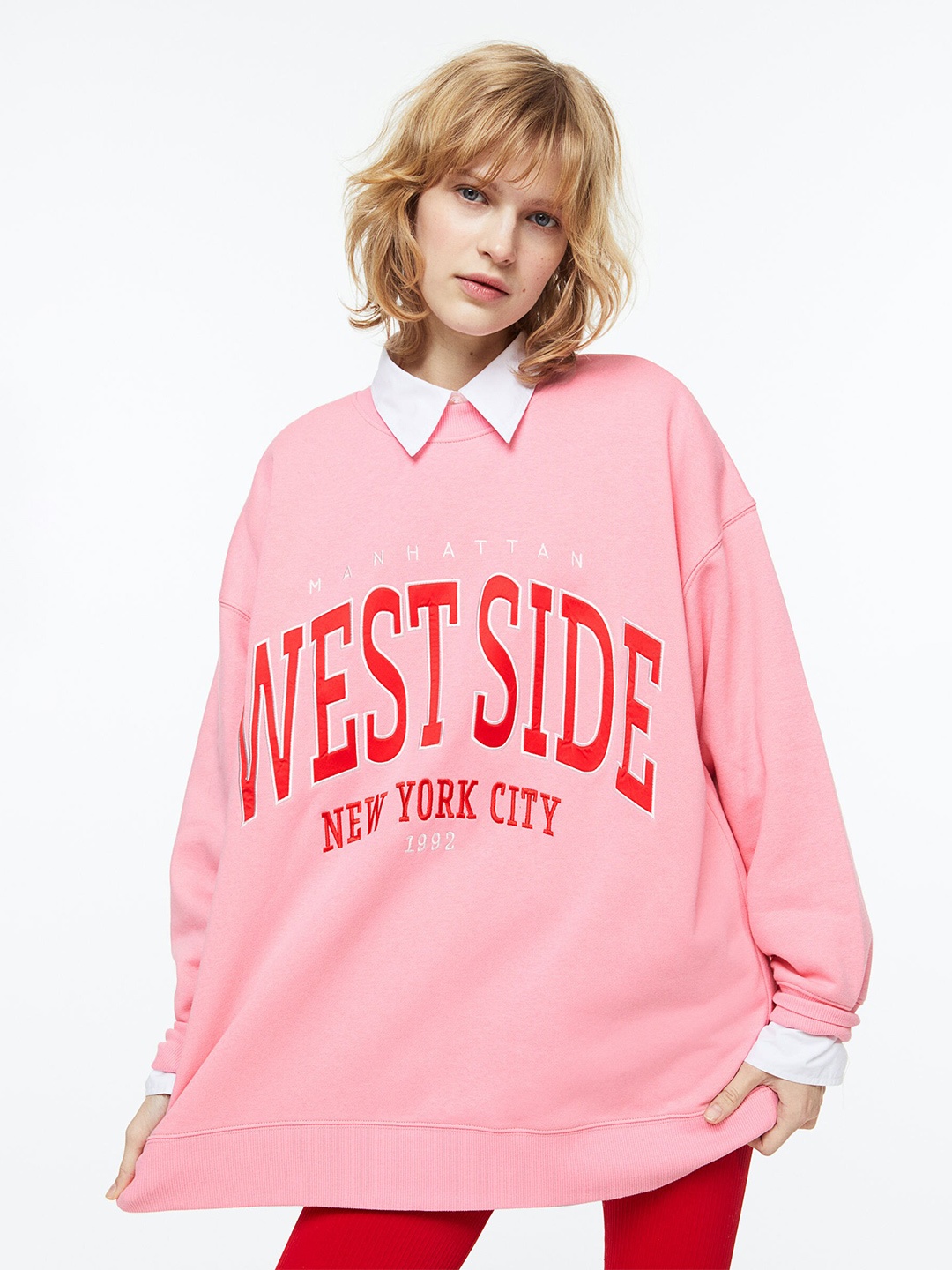 

H&M Women Printed Sweatshirt, Pink