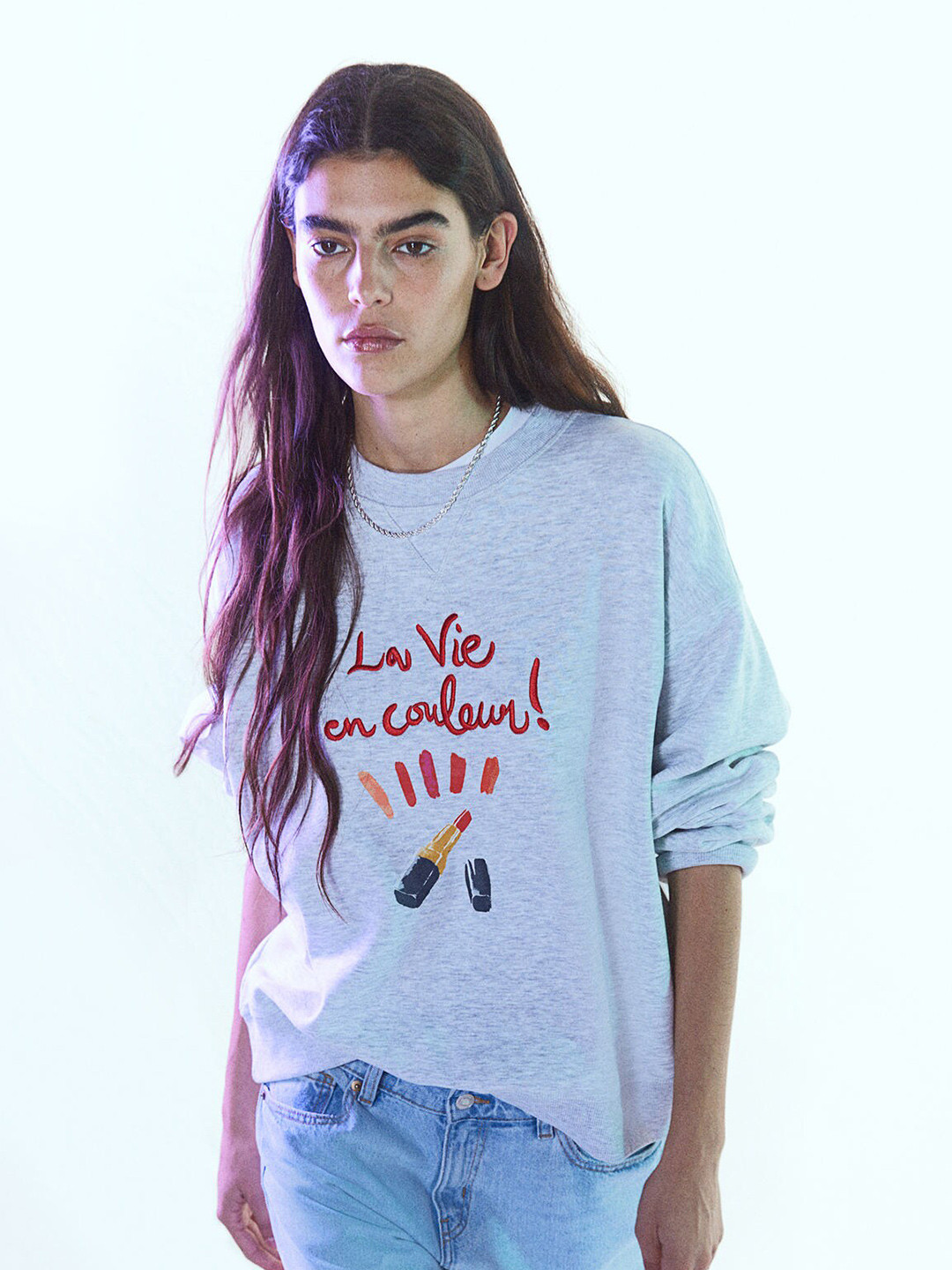 

H&M Women Sweatshirt, Grey