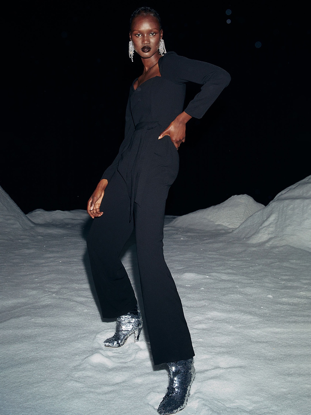 

H&M Women Fitted Jumpsuit, Black