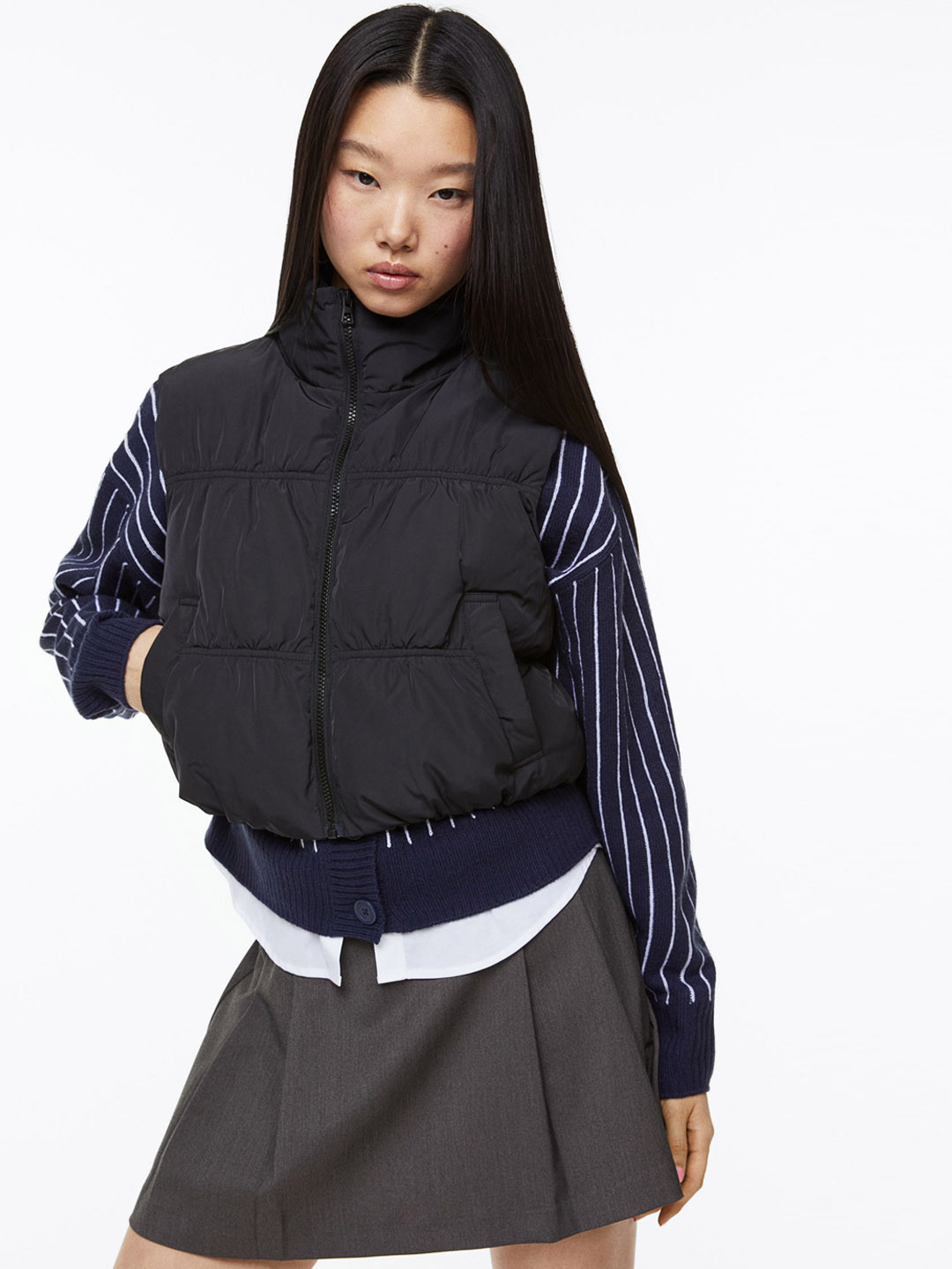 

H&M Women Puffer Gilet, Black