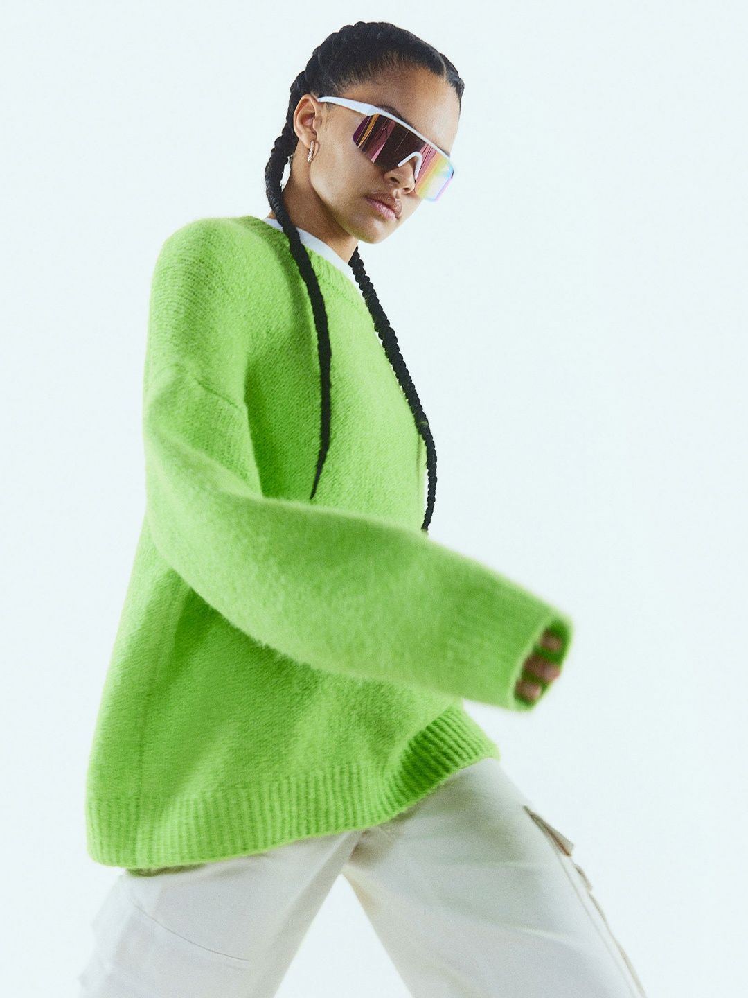 

H&M Women Oversized Jumper, Green