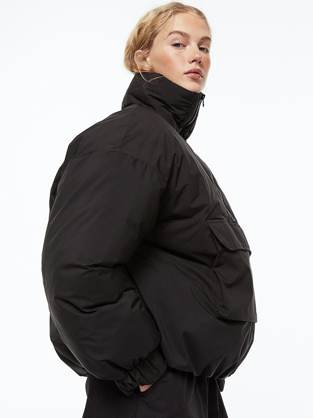 

H&M Women Water-Repellent Ski Popover Jacket, Black