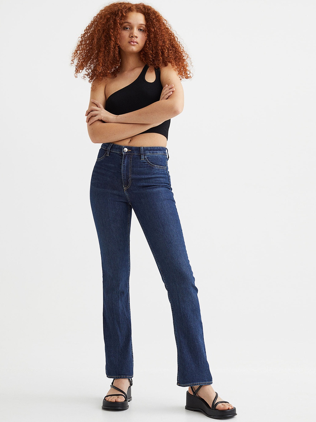 

H&M Women Slim Bootcut High Jeans, Blue