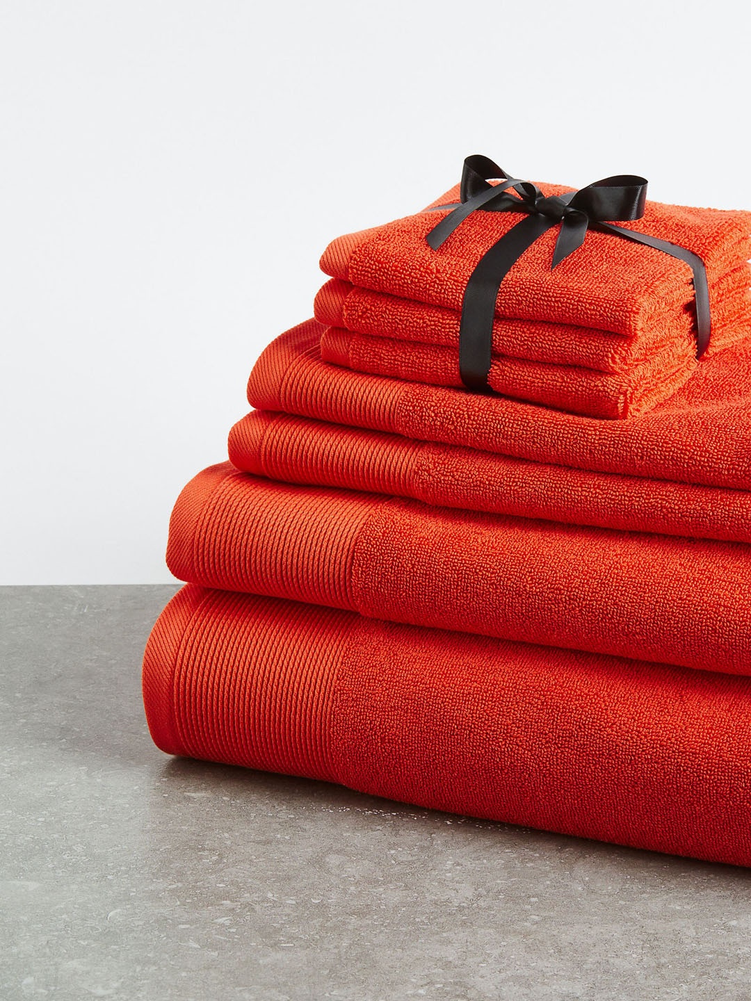 

H&M Orange Cotton Terry Guest Towel