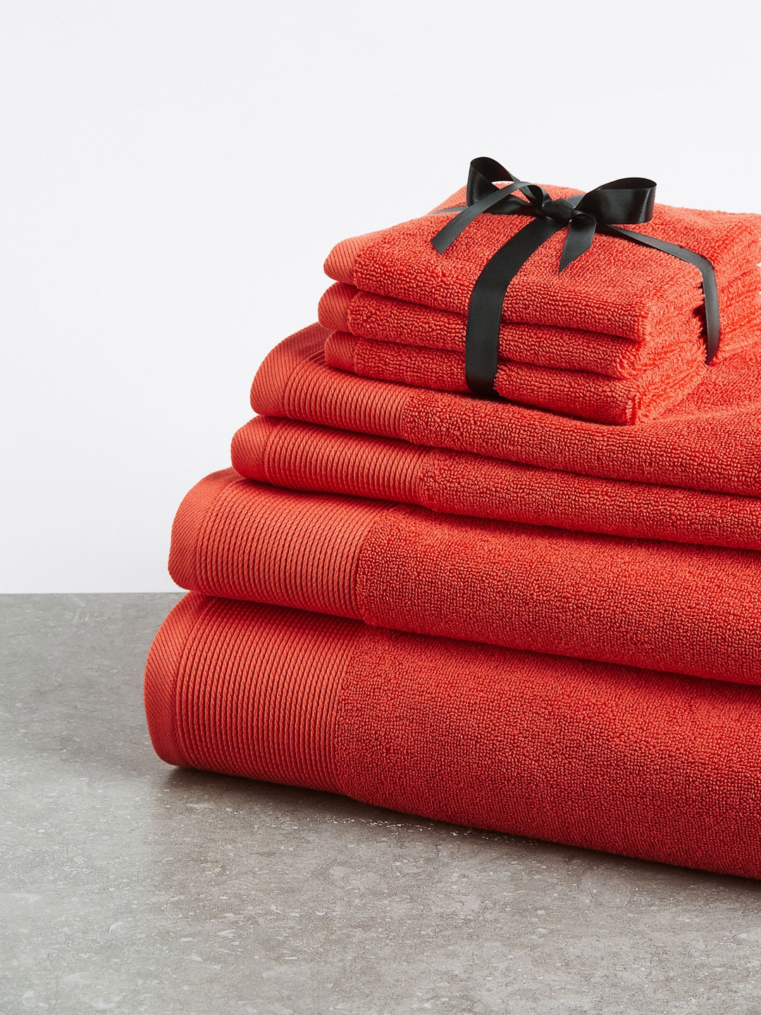 

H&M Orange Cotton Terry Hand Towel