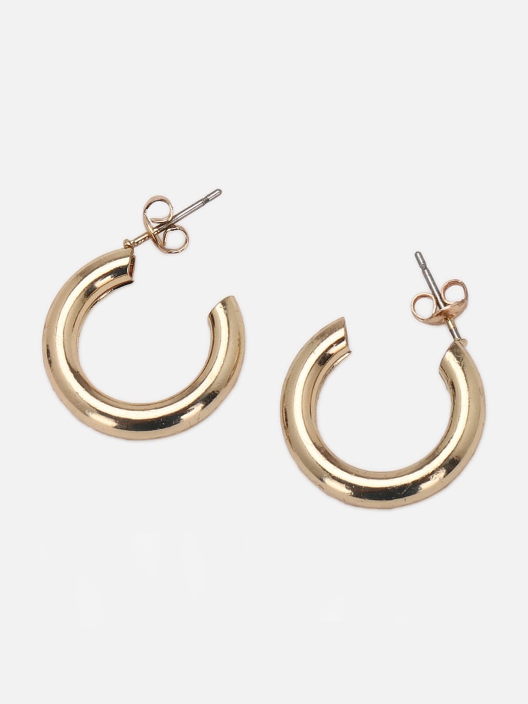 

FOREVER 21 Gold-Plated Circular Half Hoop Earrings