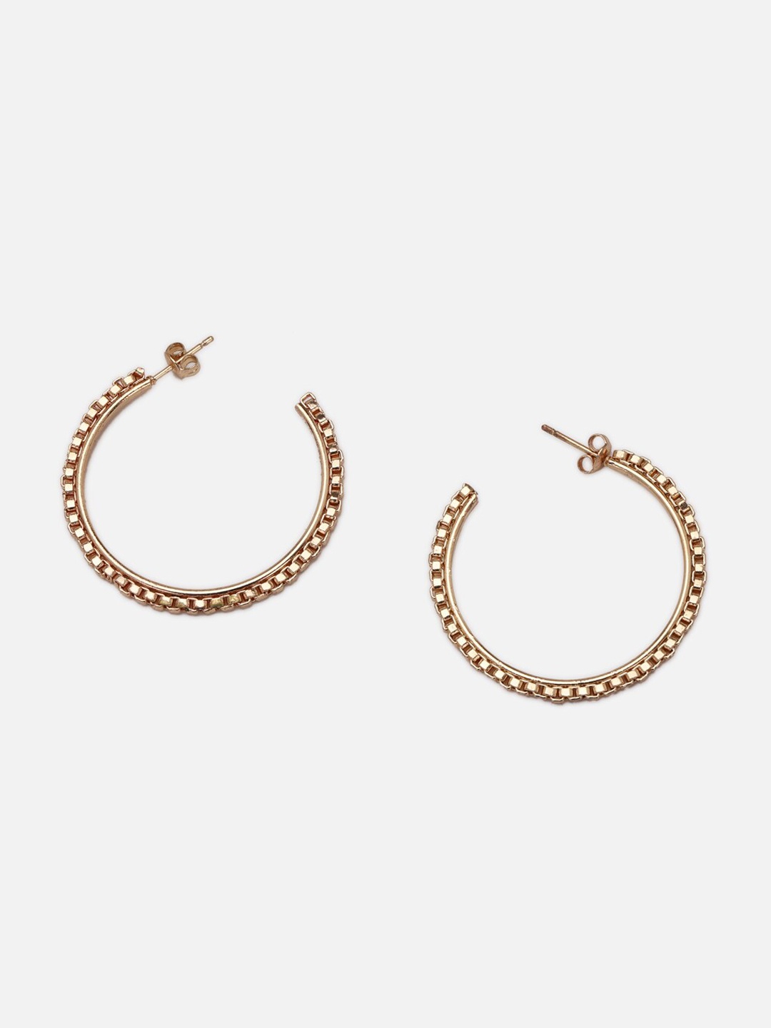 

FOREVER 21 Gold-Plated Circular Half Hoop Earrings