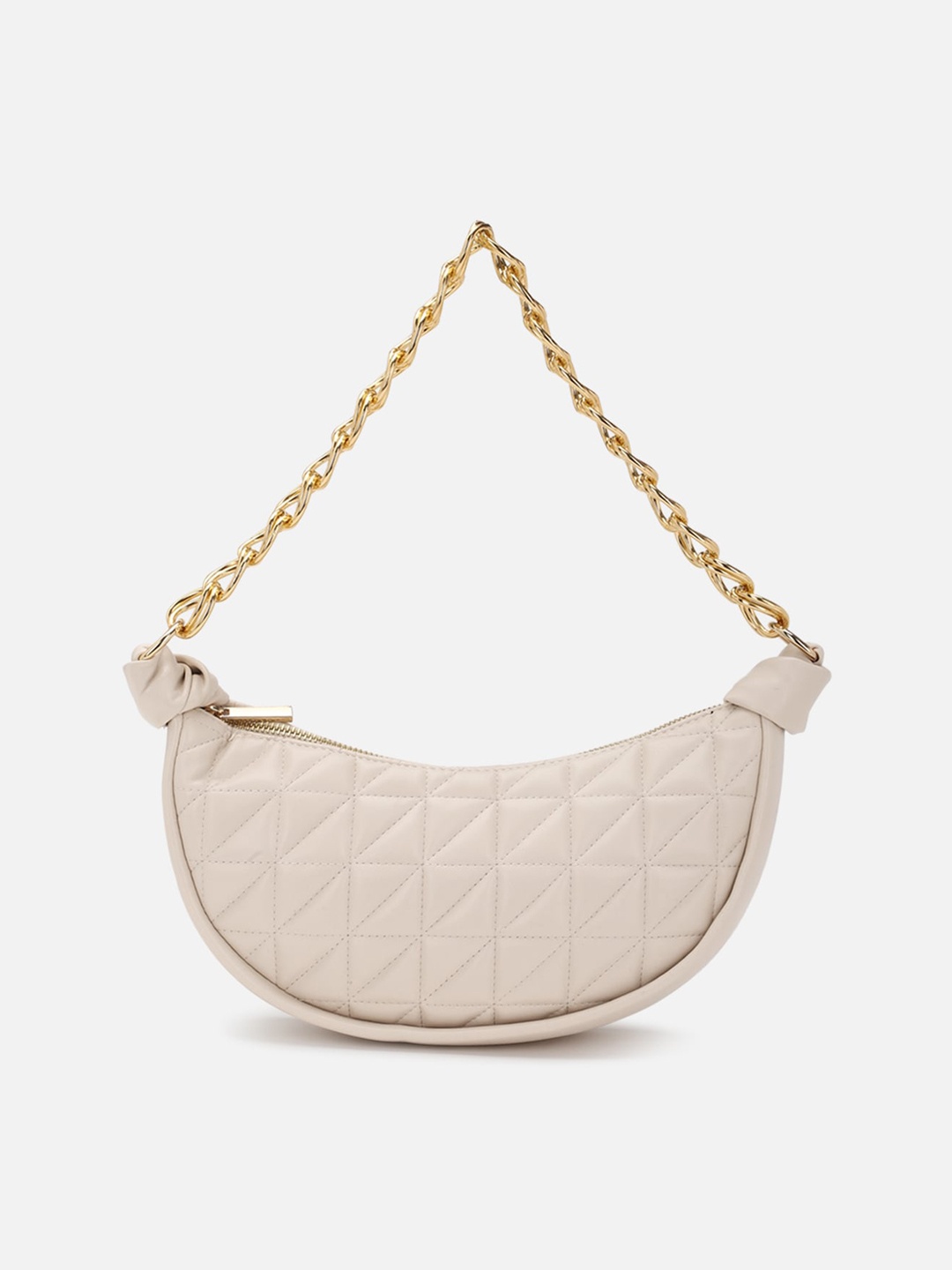 

FOREVER 21 Textured Half Moon Shoulder Bag, Cream