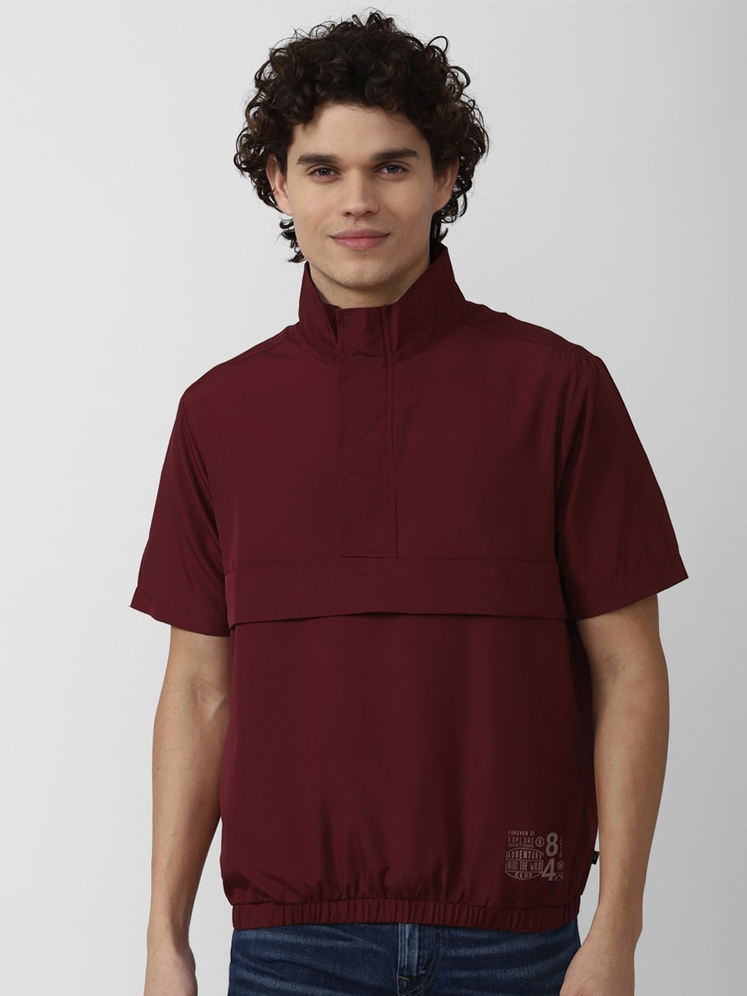 

FOREVER 21 Men Sporty Jacket, Maroon