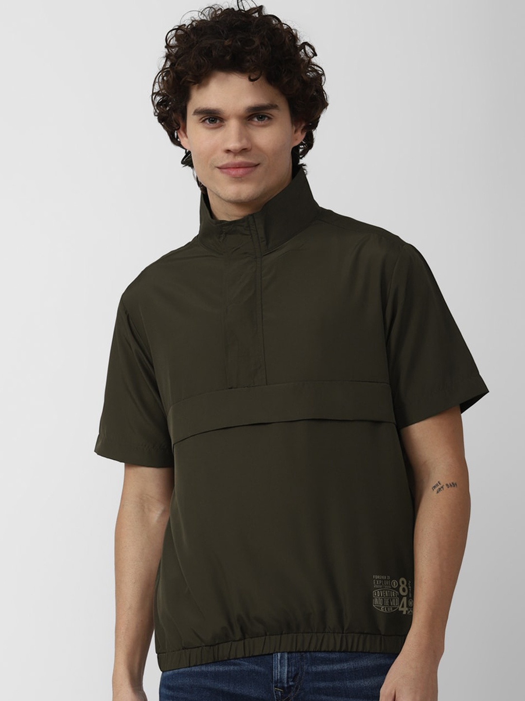 

FOREVER 21 Men Sporty Jacket, Green