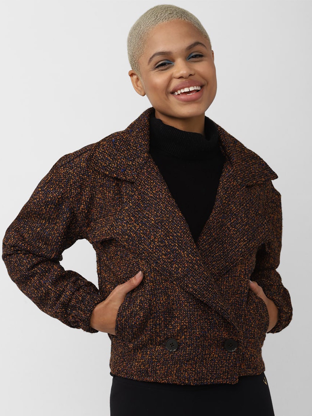 

FOREVER 21 Women Brown Tailored Jacket