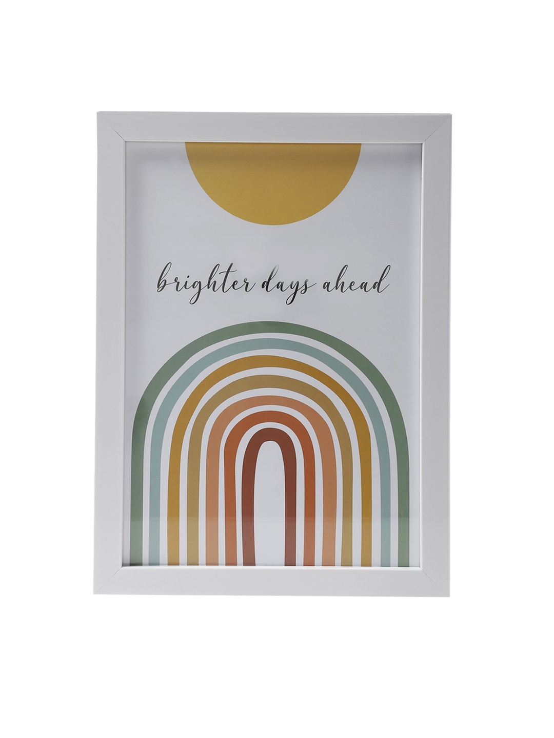 

FOREVER 21 White & Yellow Printed Wooden Photo Frame