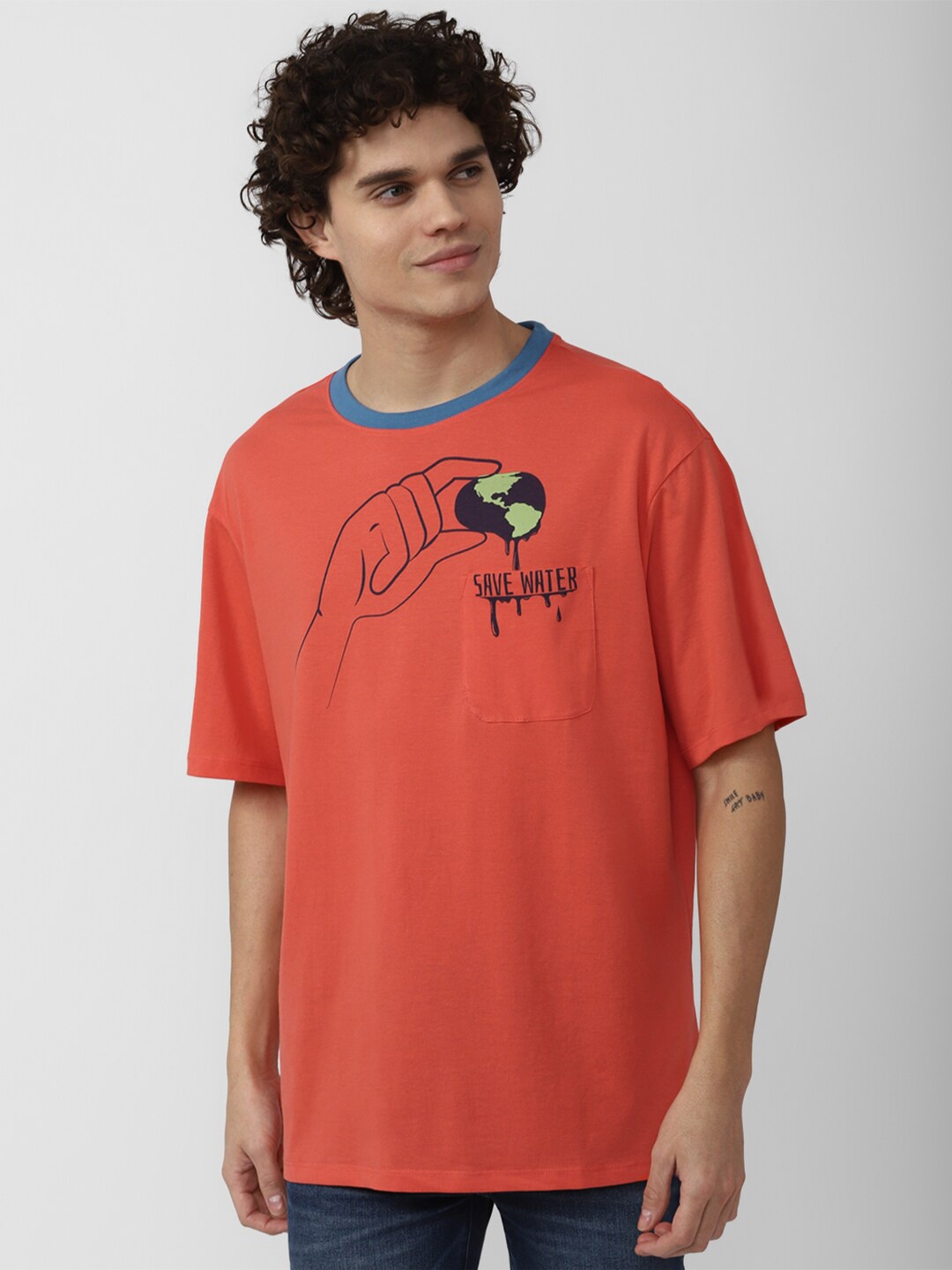 

FOREVER 21 Men Printed T-shirt, Red