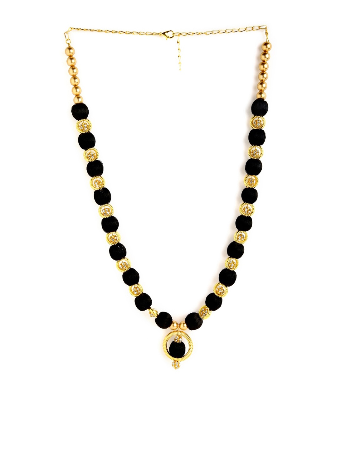 

AKSHARA German Silver Brass-Plated Necklace, Black