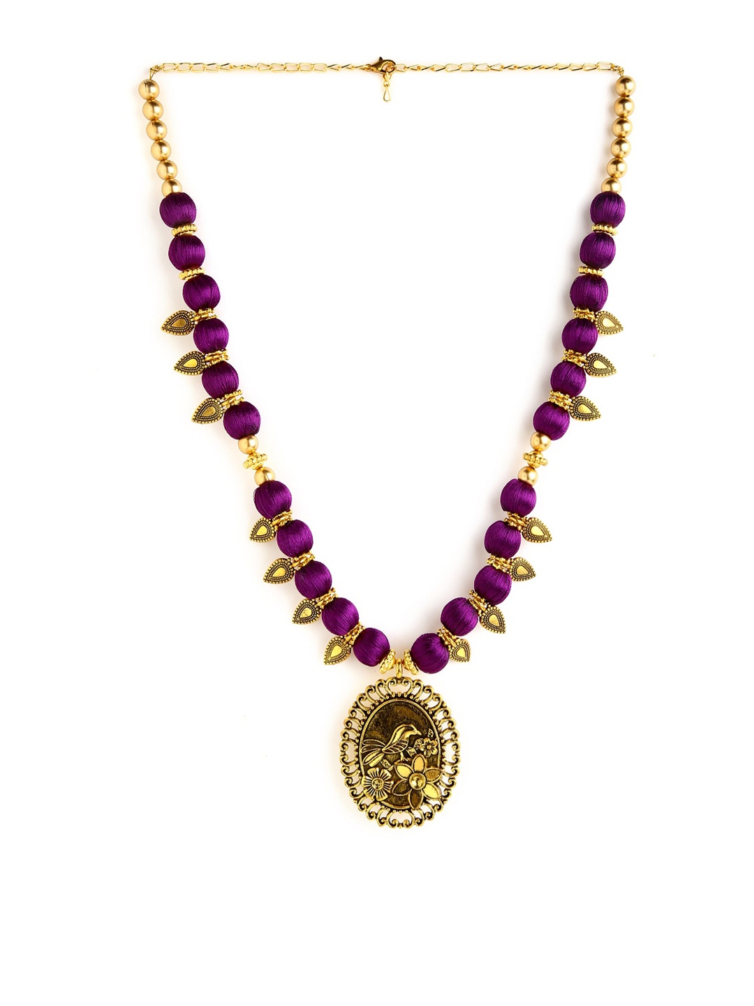 

AKSHARA German Silver Brass-Plated Necklace, Purple