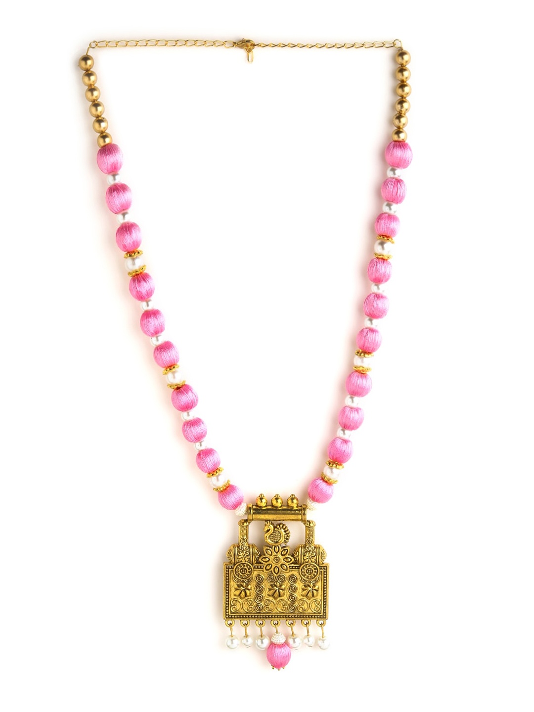 

AKSHARA German Silver Brass-Plated Necklace, Rose