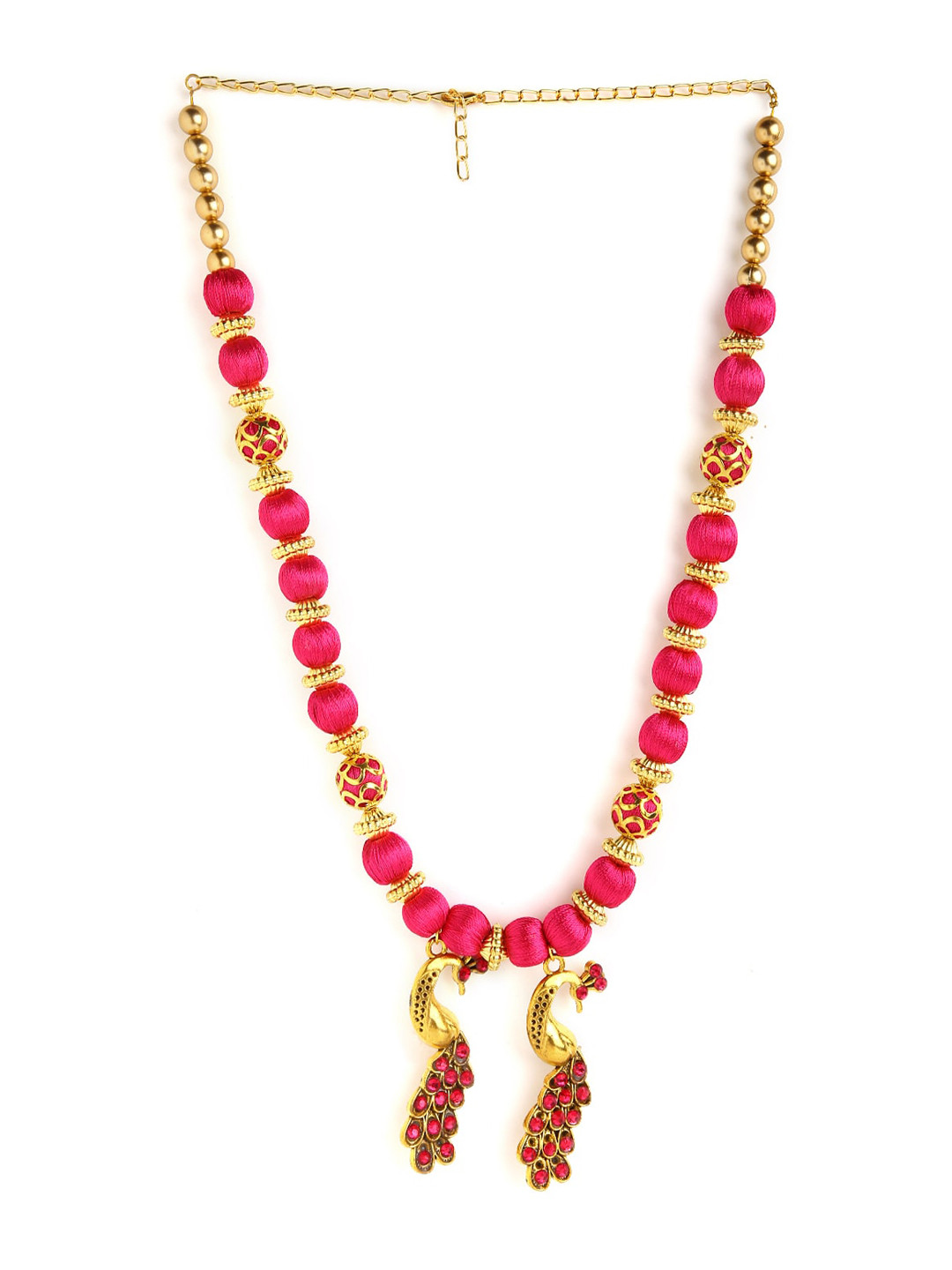 

AKSHARA German Silver Brass-Plated Handcrafted Necklace, Pink