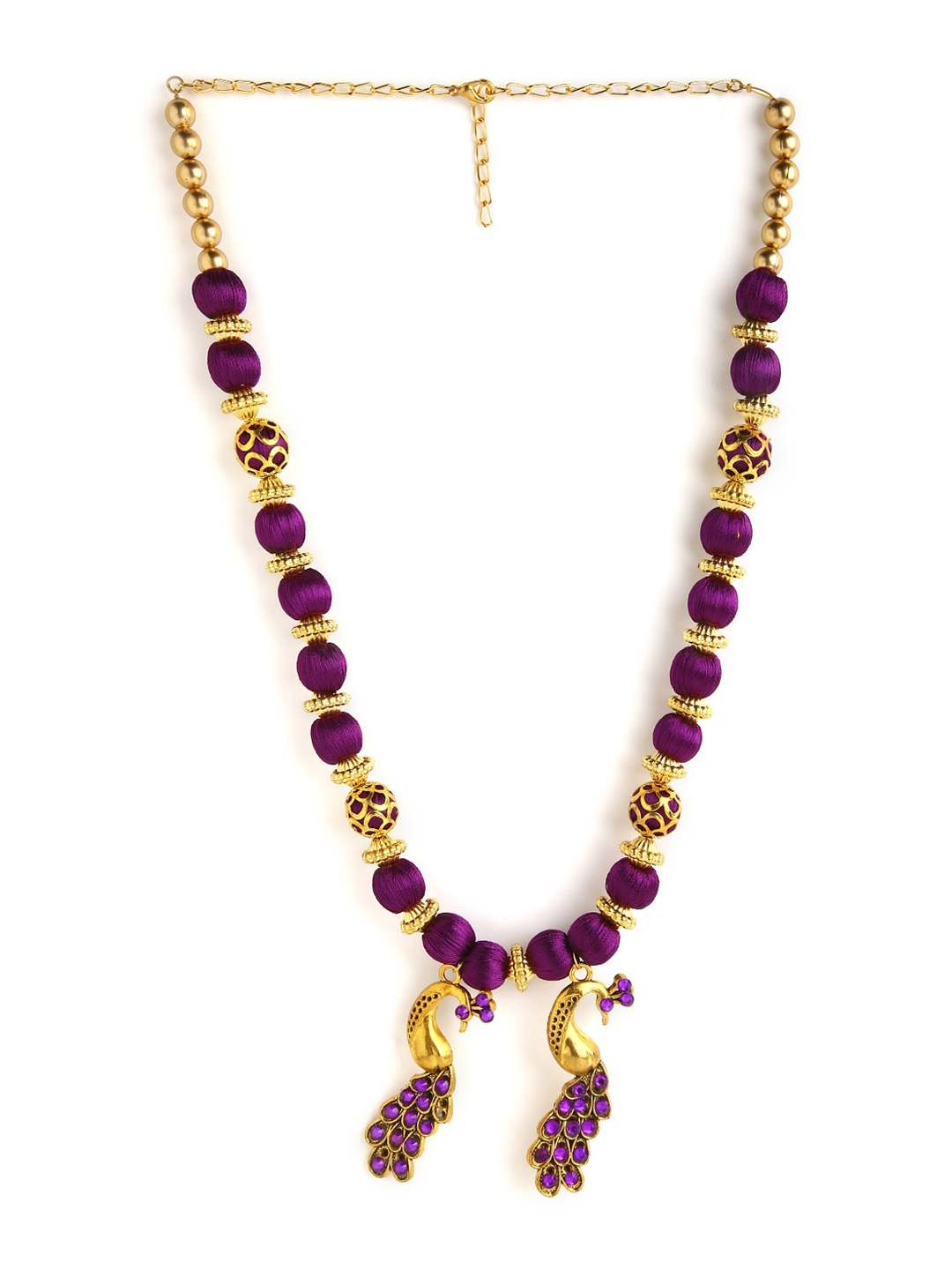 

AKSHARA German Silver Brass-Plated Handcrafted Necklace, Purple