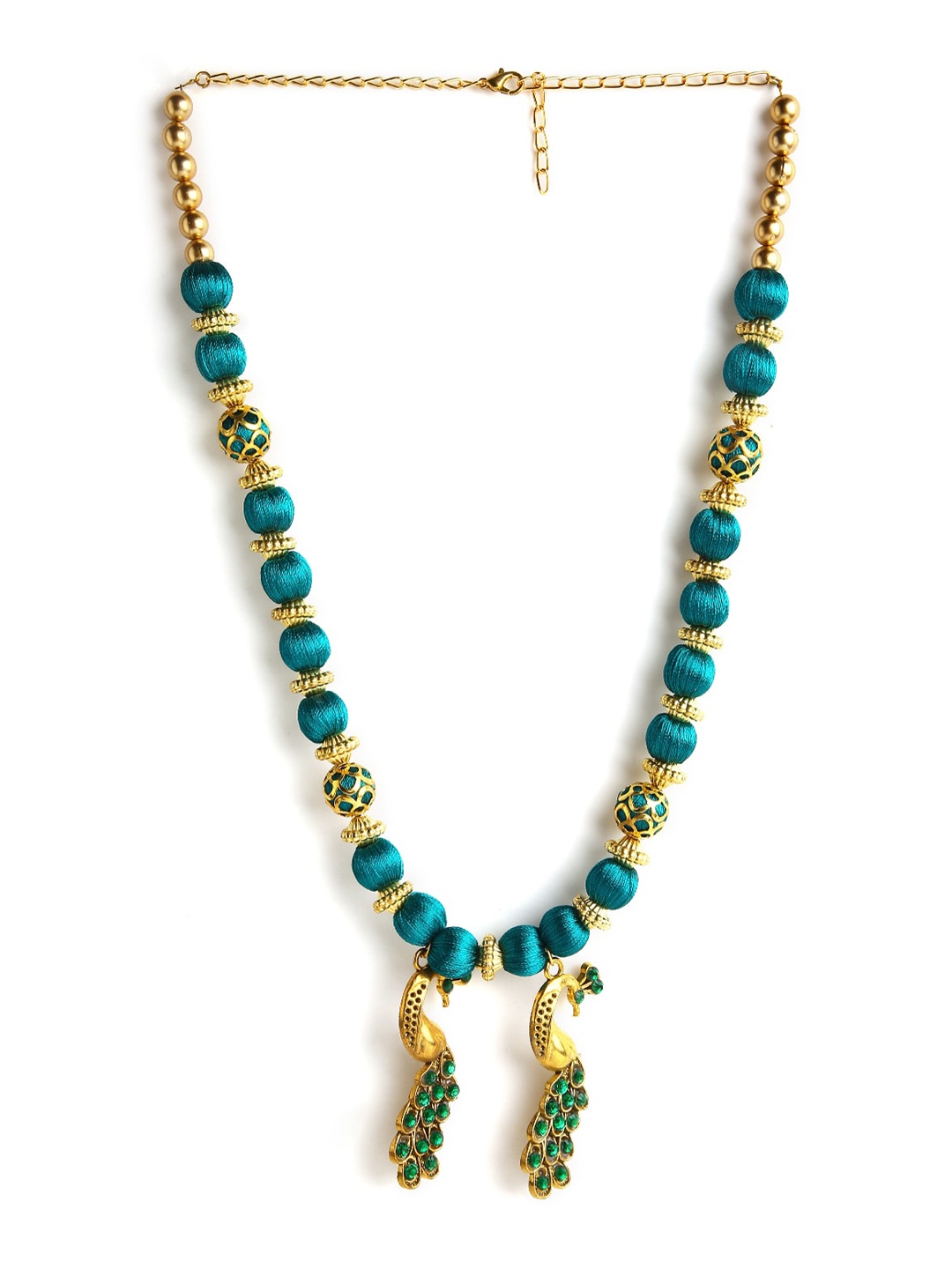 

AKSHARA German Silver Brass-Plated Handcrafted Necklace, Green