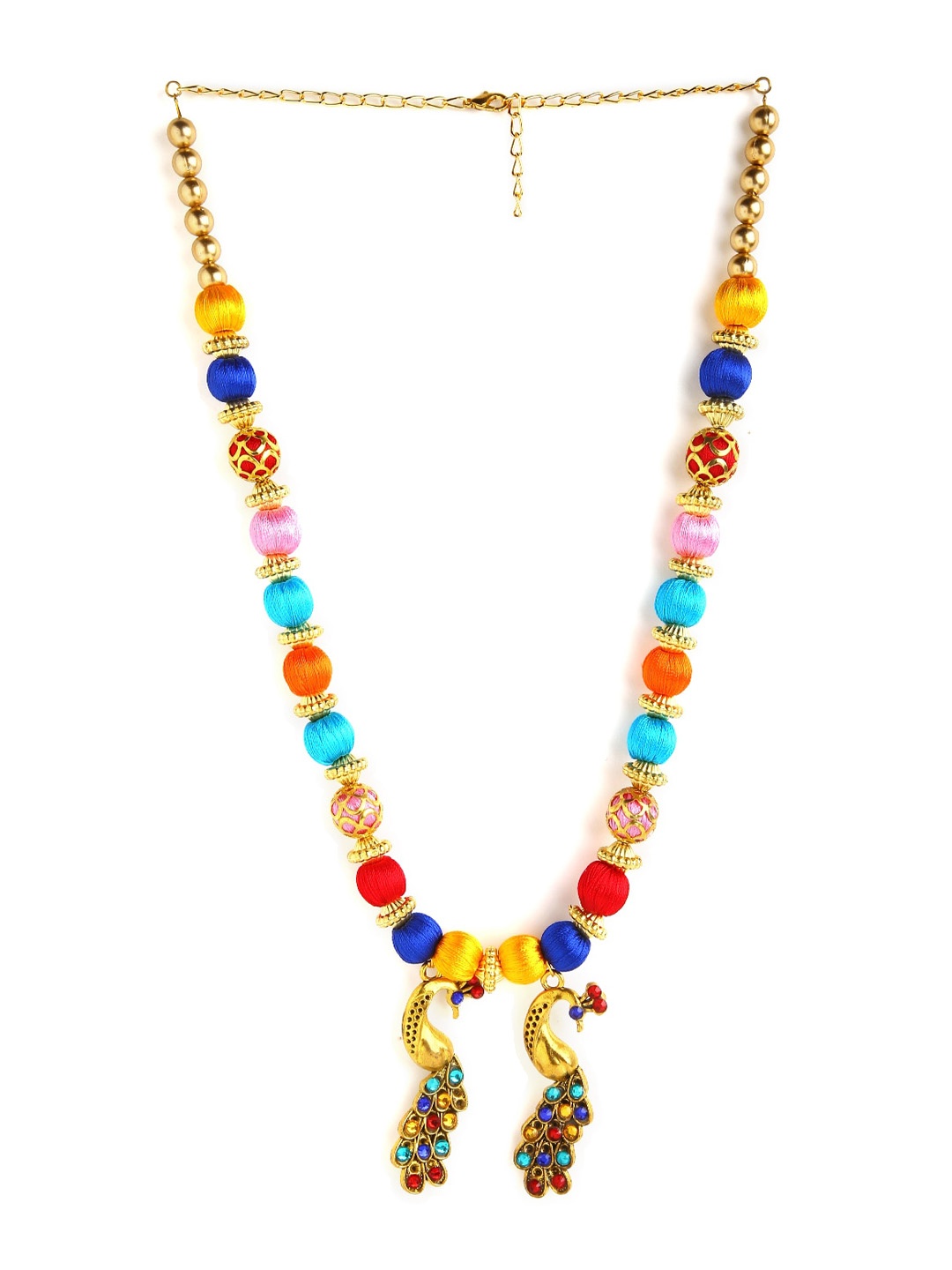 

AKSHARA German Silver Brass-Plated Handcrafted Necklace, Orange