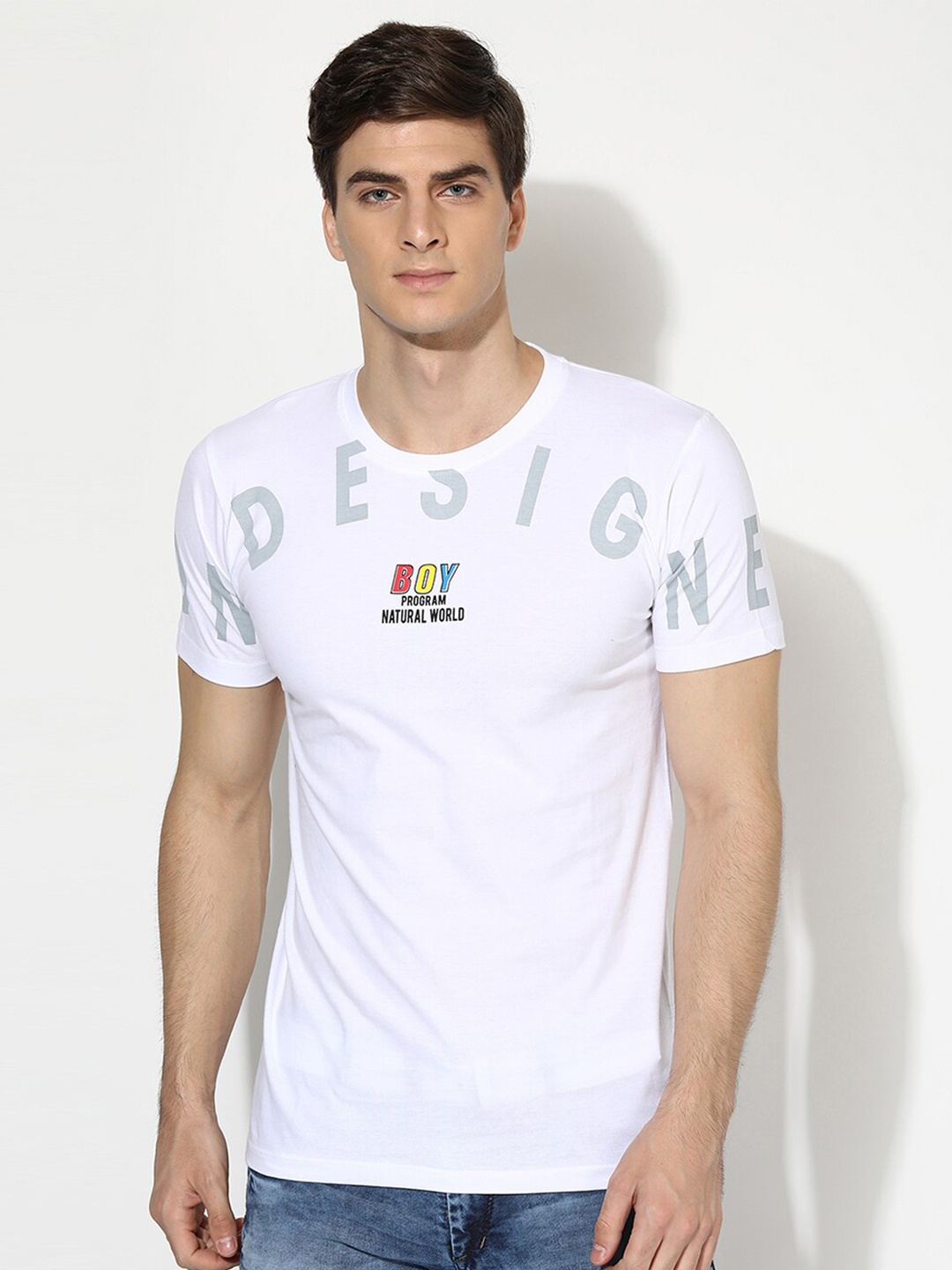 

V2 Value & Variety Men Typography Printed Cotton T-shirt, White